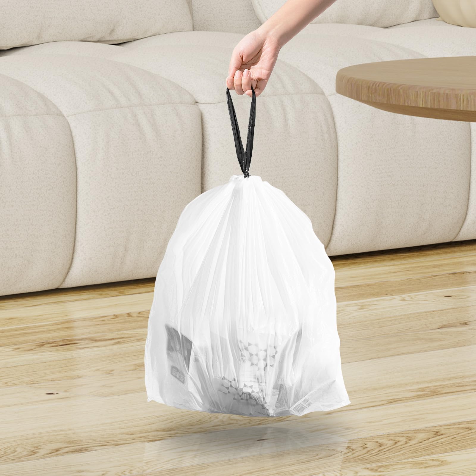 120 Counts 1.6 Gallon Mini Drawstring Trash Bags