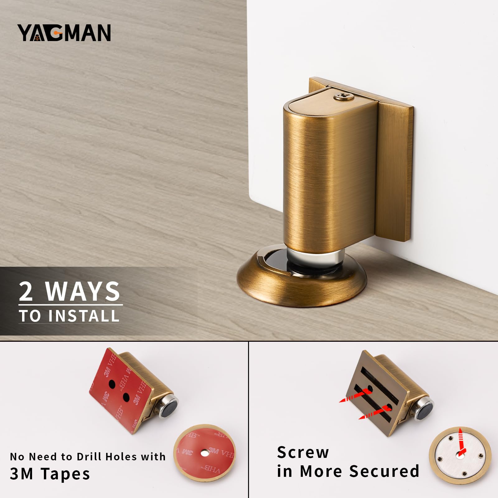 2 Pack Magnetic Door Stopper Floor Mount (2 Count)
