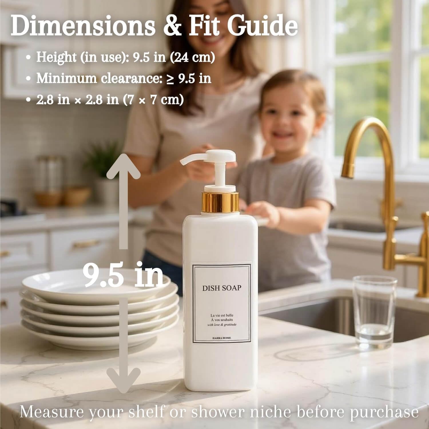 Modern Gold Design Shampoo and Conditioner Dispenser (3 Count)