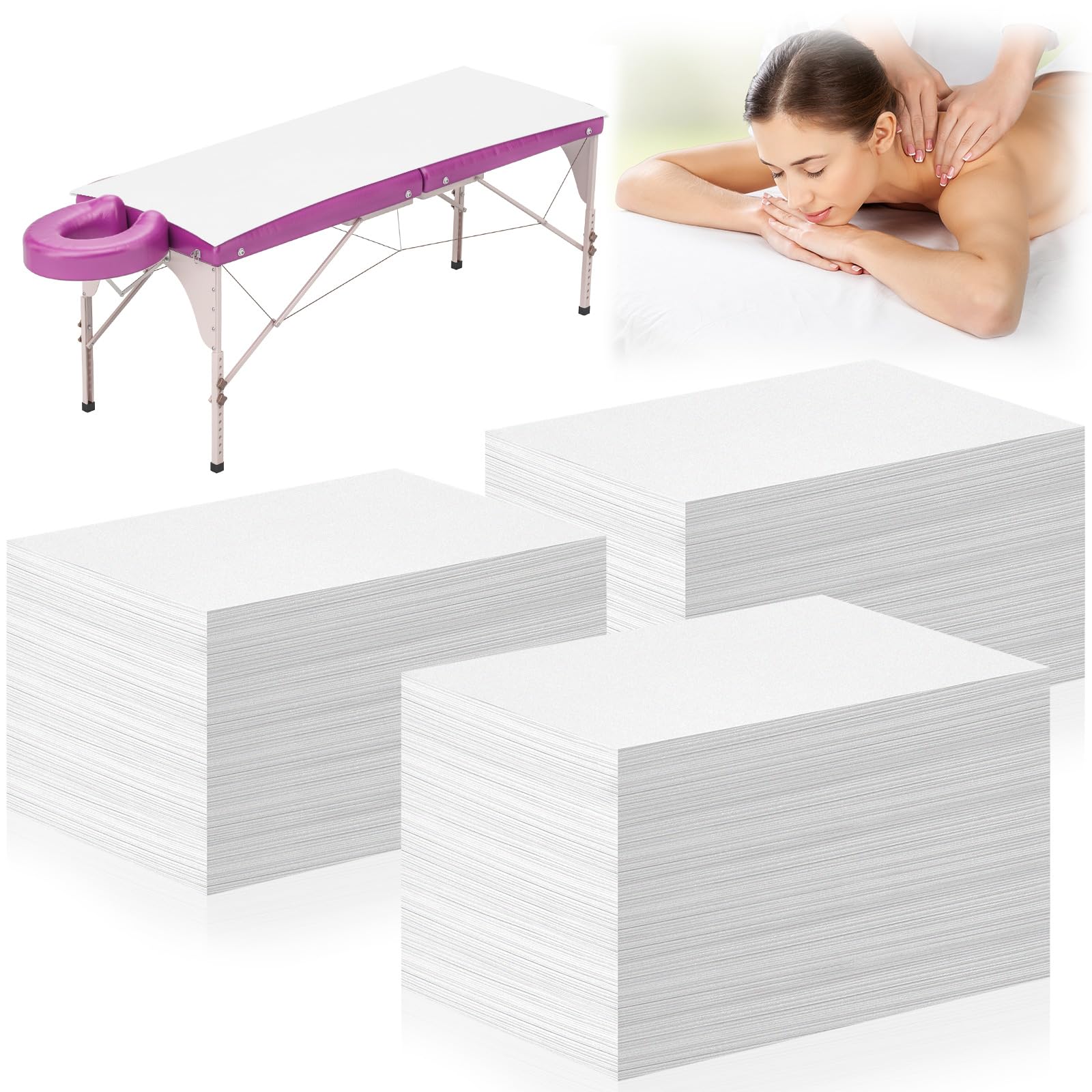 150 Pieces Disposable Massage Table Sheets 31" x 70" Waterproof Bed Sheets Non Woven Bed Cover for Massage Table Beauty Salons Tatto Spa Hotels
