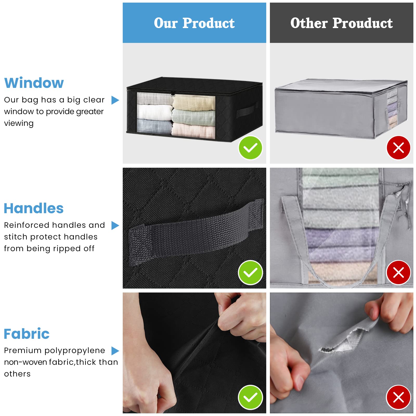 10 Pack Clothes Organizer Storage Bags (10 Count)
