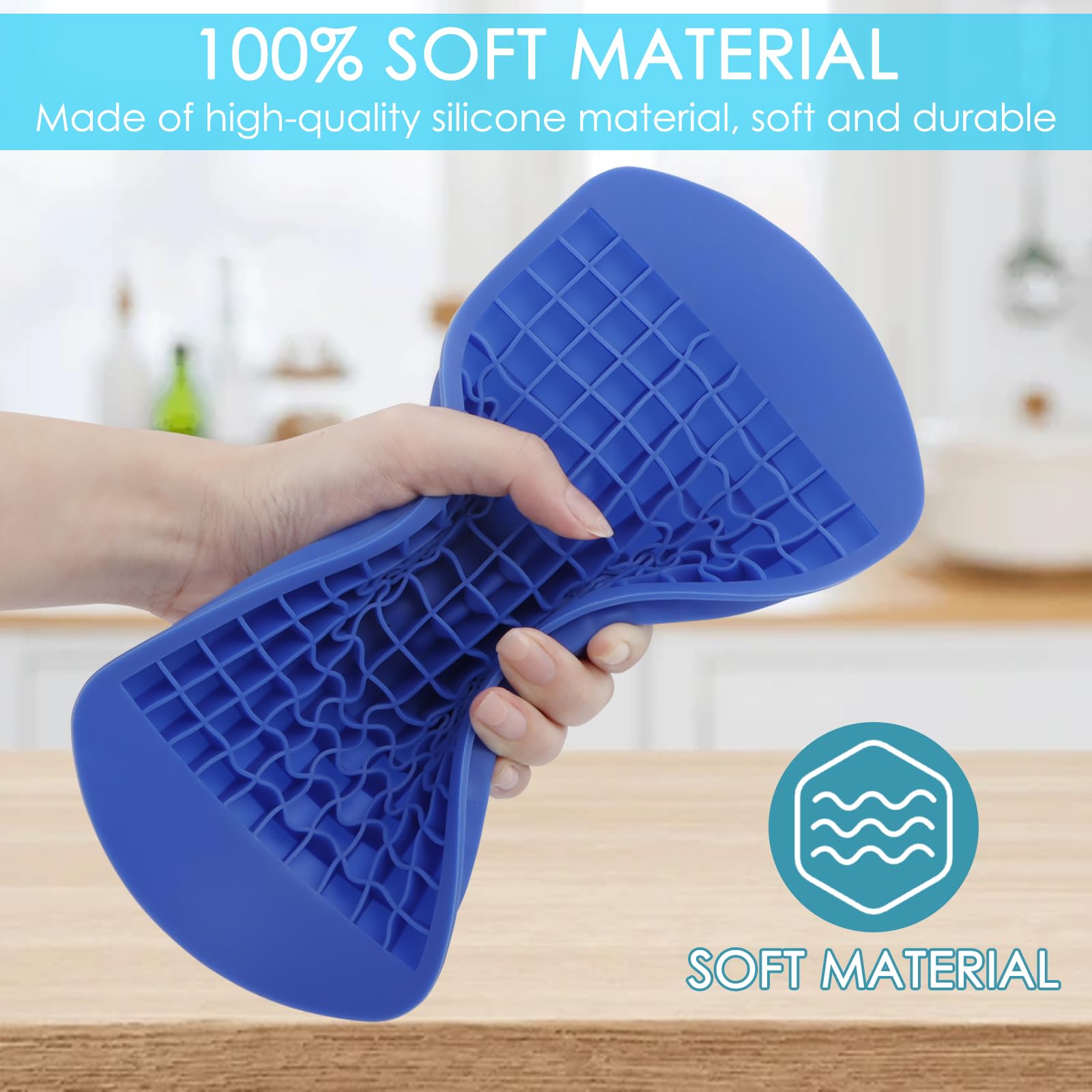 Silicone Mini Ice Cube Trays 2 Pack (3.2 Ounce)