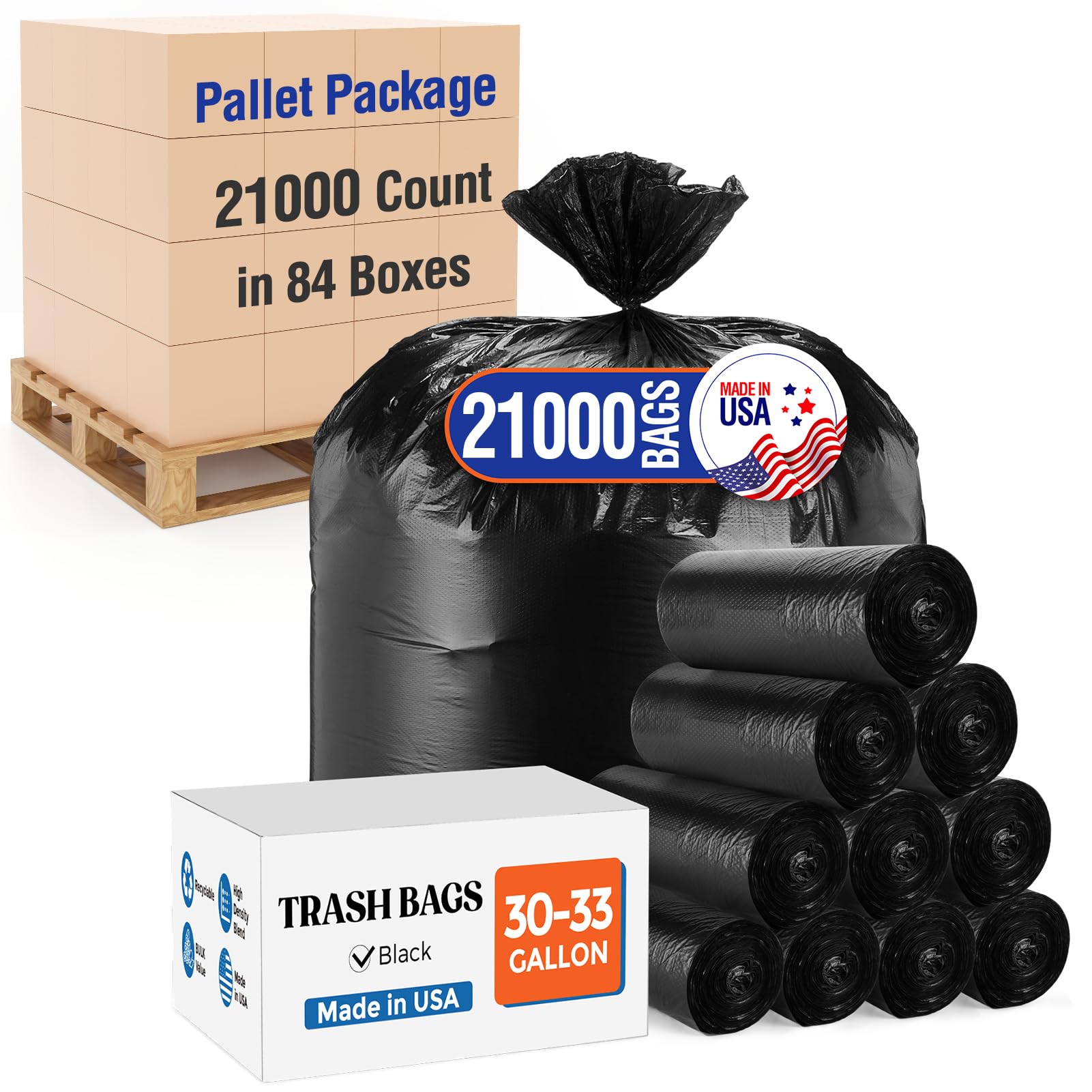 30 33 Gallon Trash Bags (21000 Count)