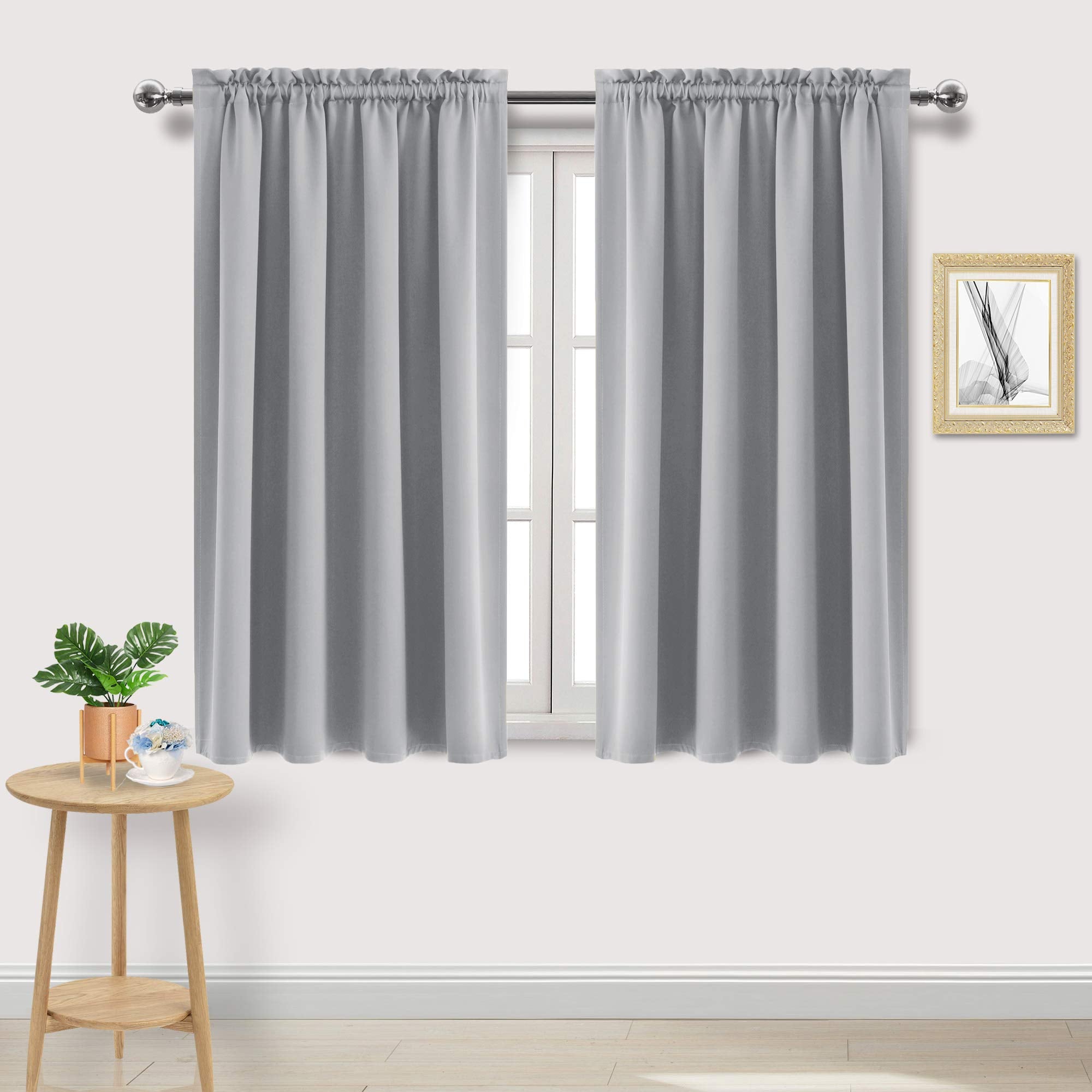 Blackout Curtains for Bedroom Living Room 52 x 45 Inch Long 2 Panels (2 Count)