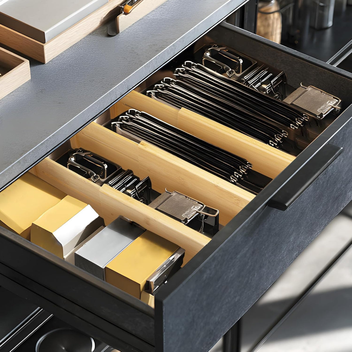 6 Pack Bamboo Drawer Dividers