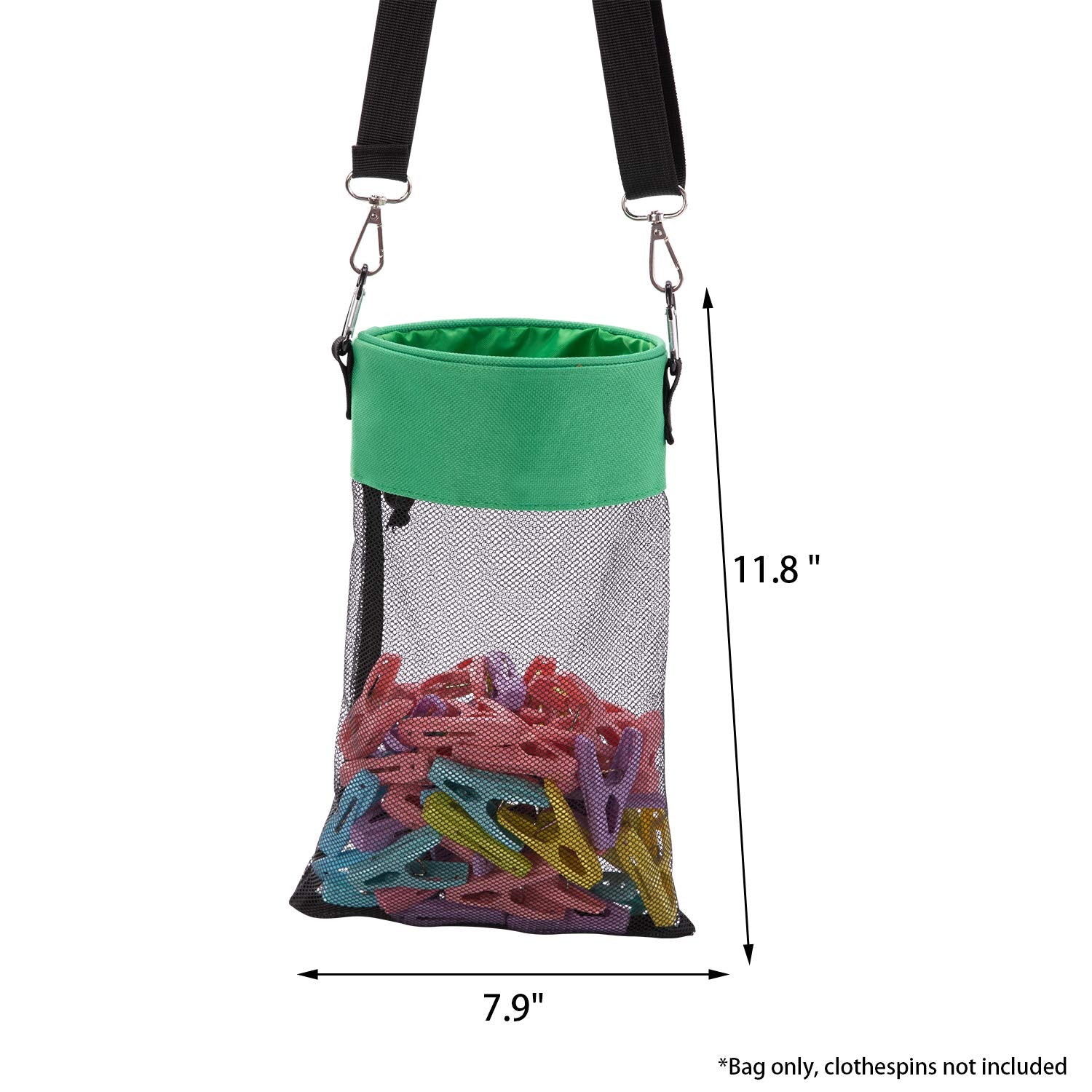 Mesh Clothespin Bag with Hooks Hanging Clothes Pin Bag with Drawstring Closure Clothespin Holder