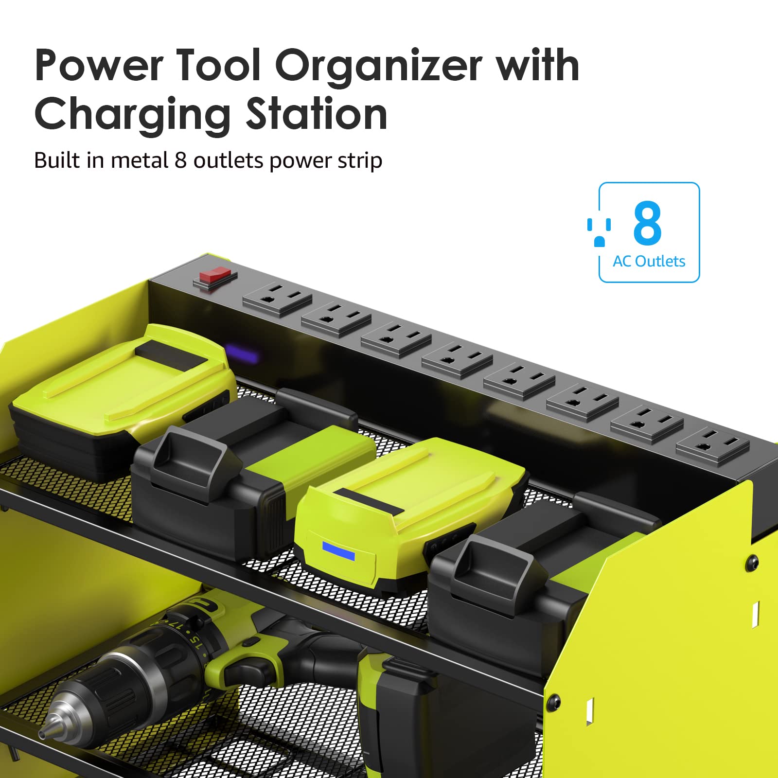 Wall Mount Modular Tool Charging Organizer