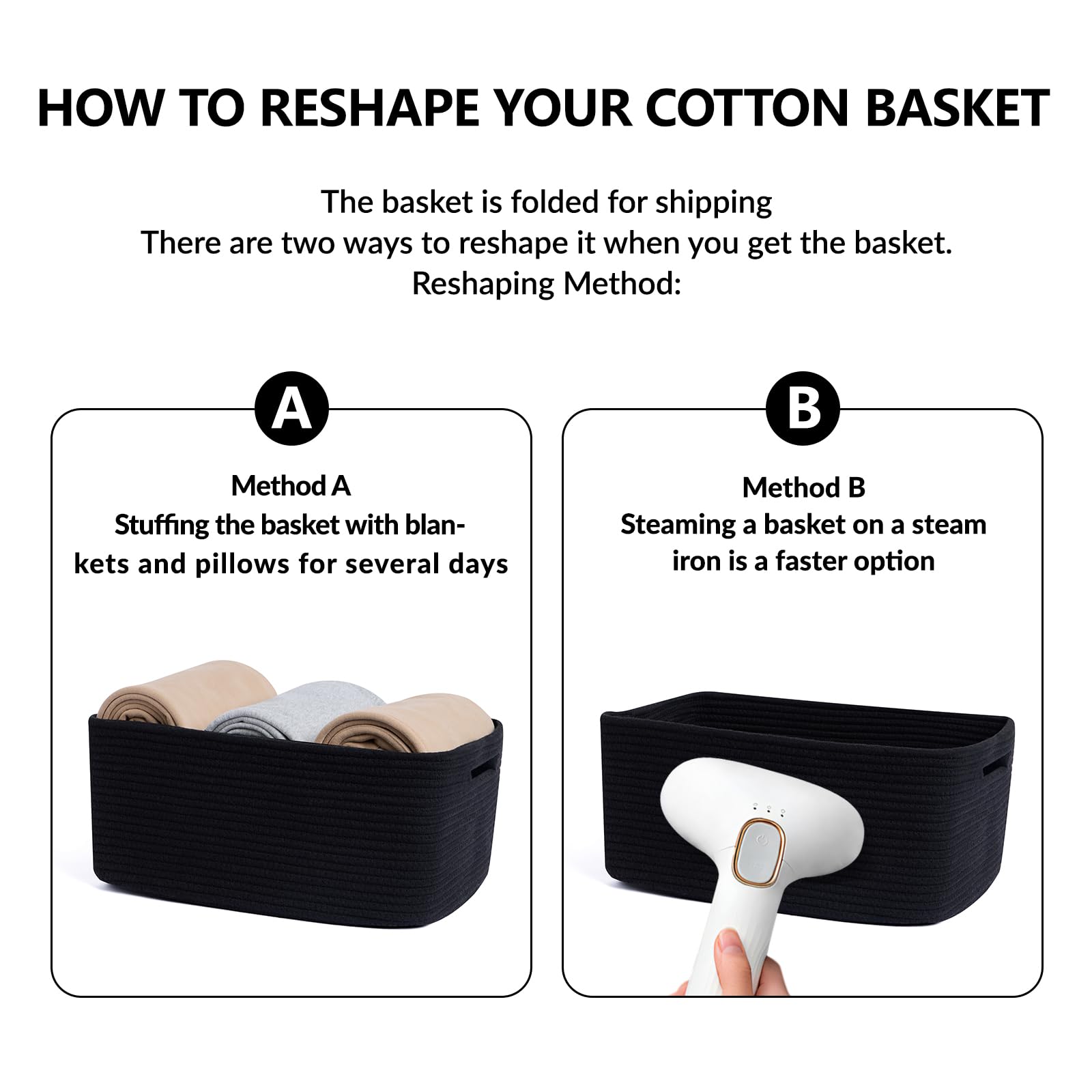 Large Storage Baskets for Shelves (2 Count)