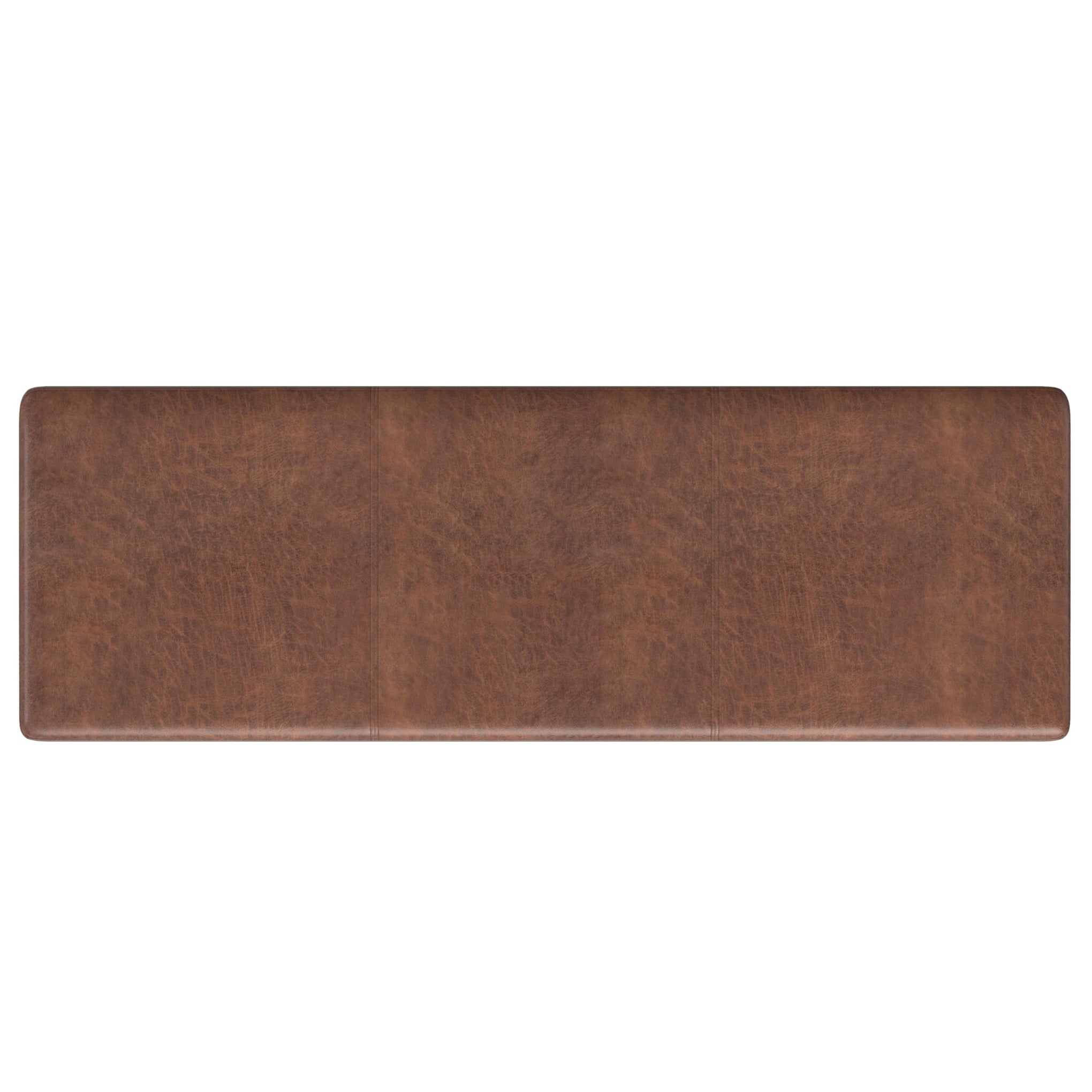 Avalon 54" Wide Vegan Leather Storage Ottoman in Brown