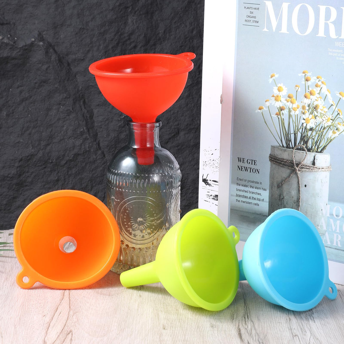 4 Pack Kitchen Silicone Funnel (4 Count)