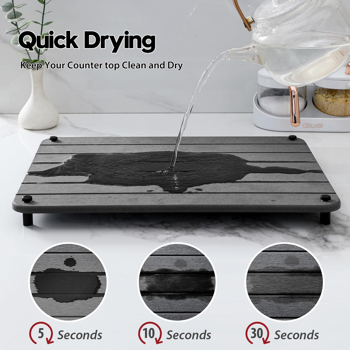 Stone Dish Drying Mat for Kitchen Counter