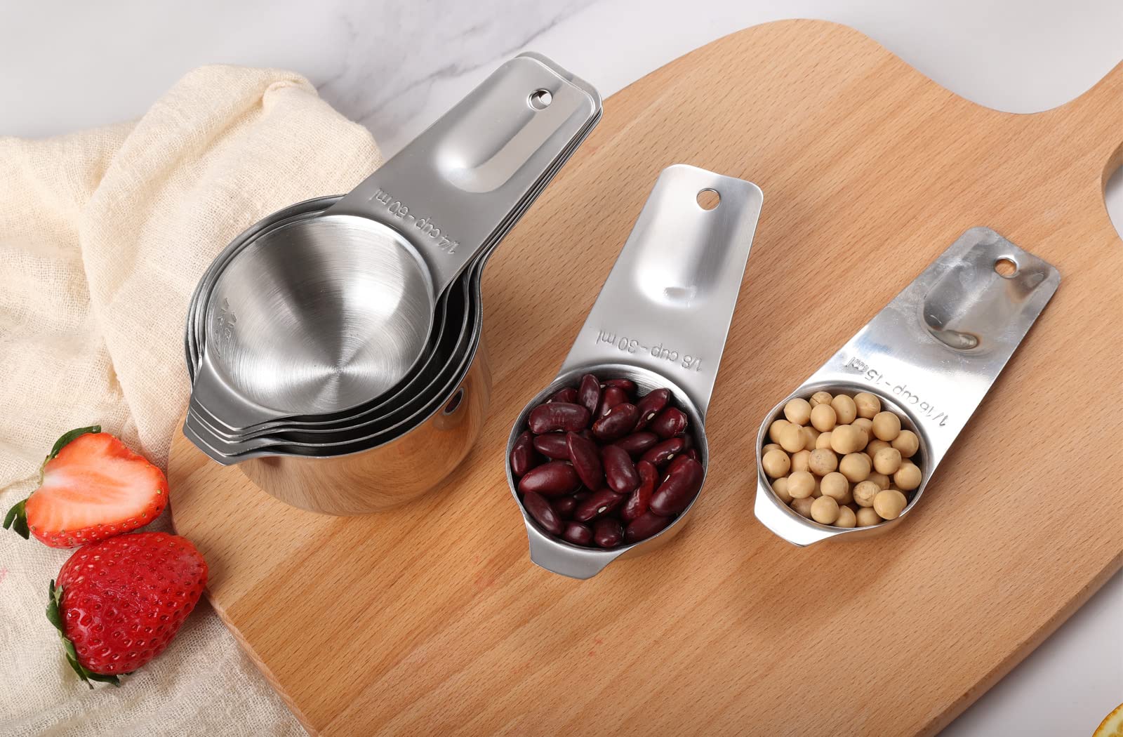 8 Pcs Stainless Steel Measuring Cups Set