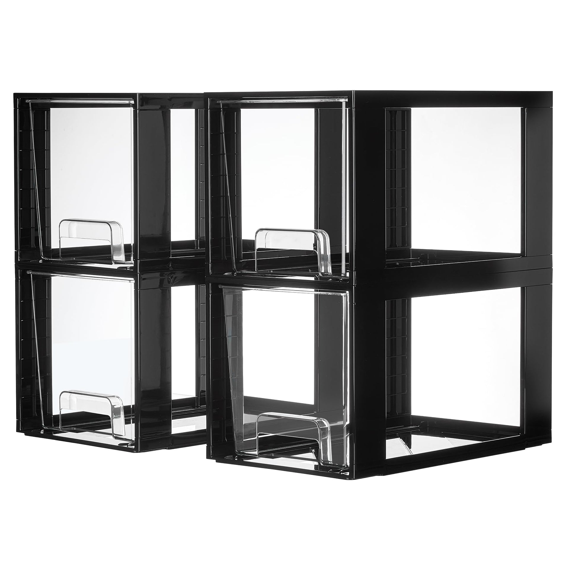4 Pack Large Stackable Storage Drawers (4 Count)