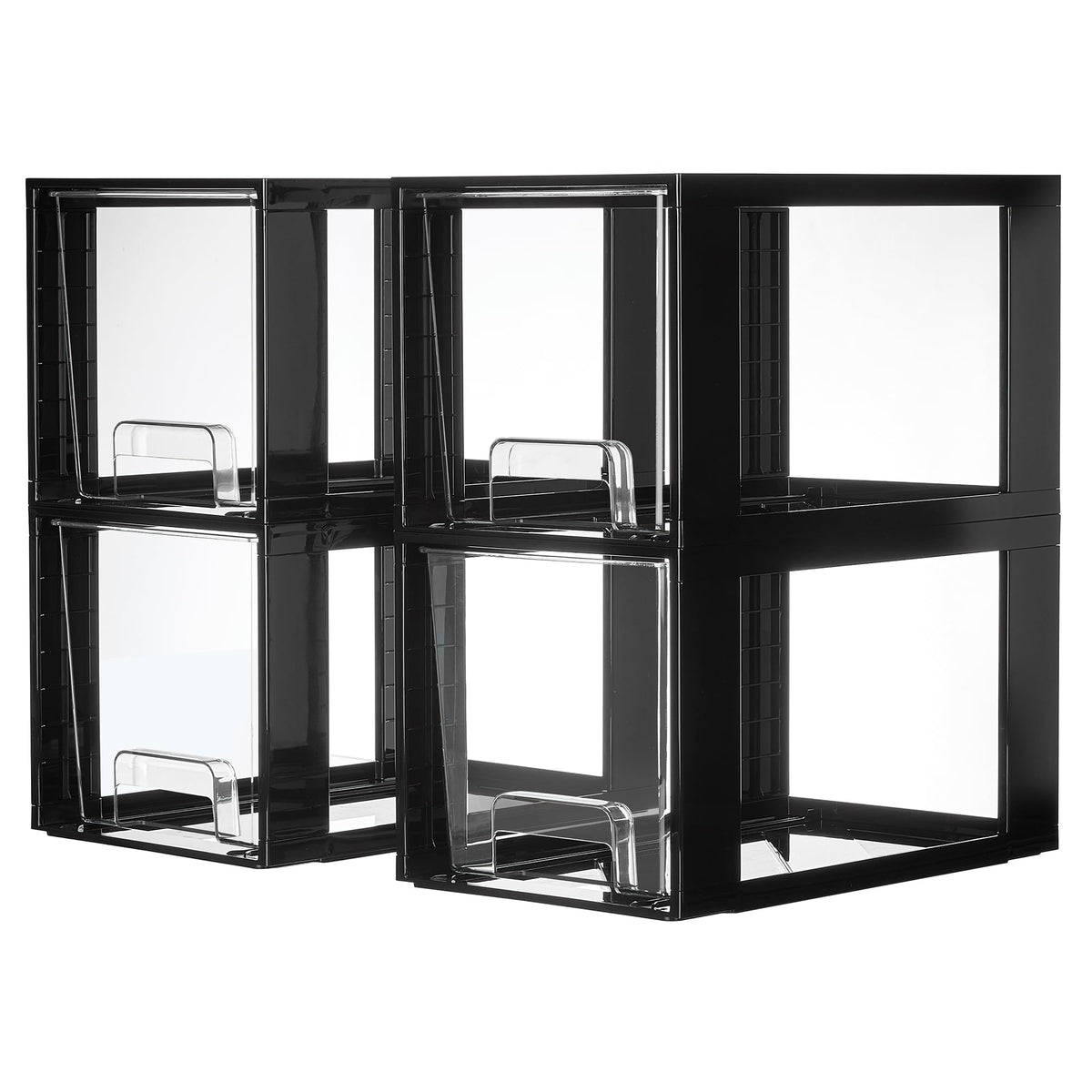 4 Pack Large Stackable Storage Drawers (4 Count)