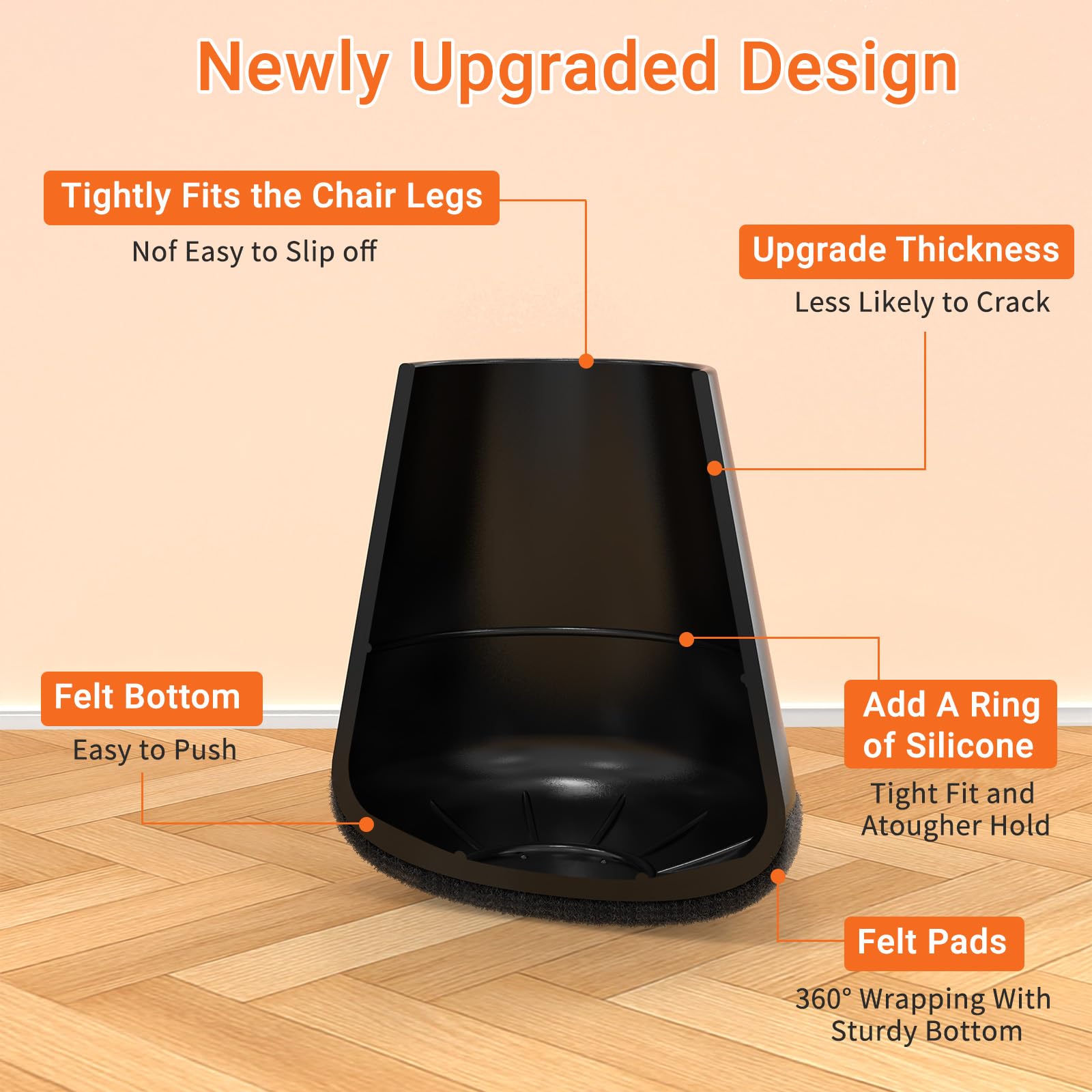 Round Chair Leg Floor Protectors for Hardwood Floors Small 24pcs (24 Count)