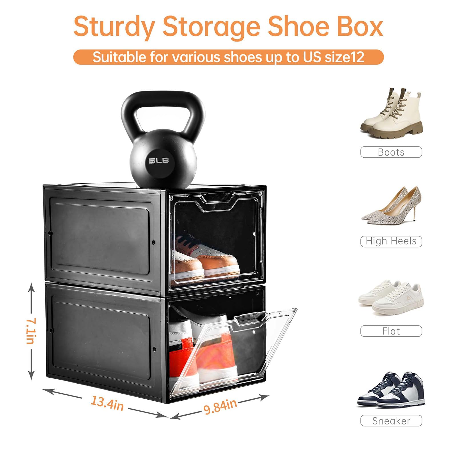 12 Pack Shoe Boxes Organizer (12 Count)