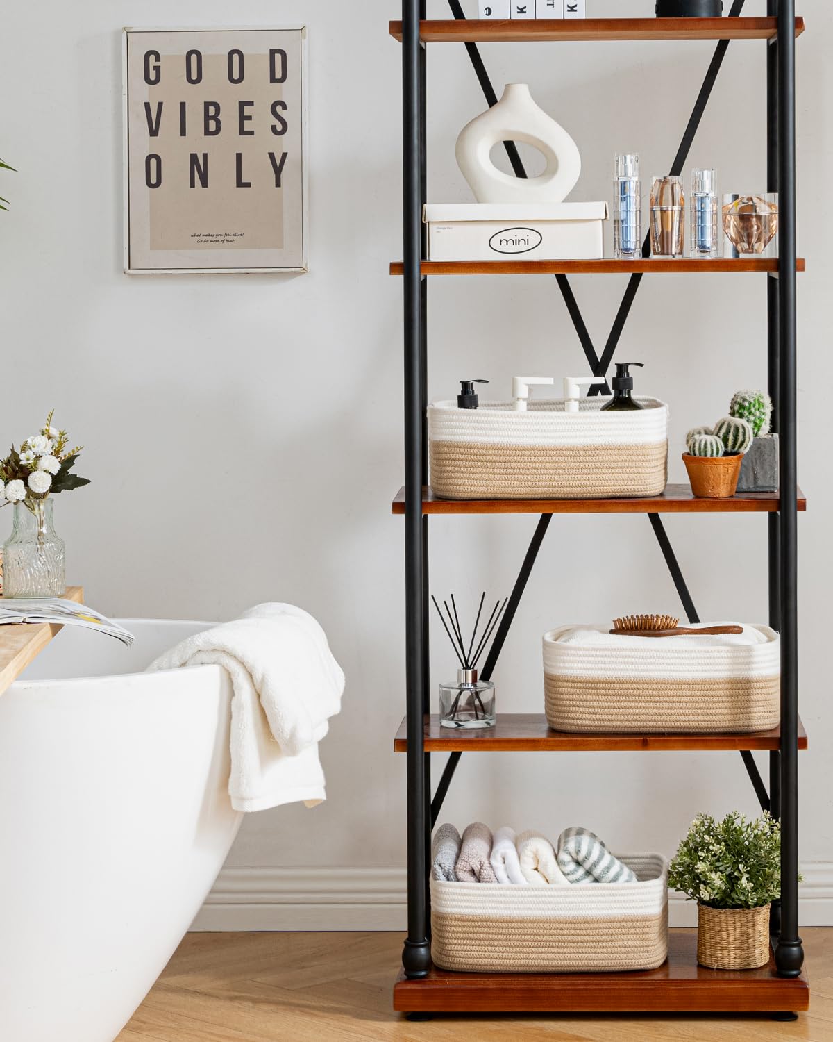 Small Woven Storage Basket for Organizing (3 Count)