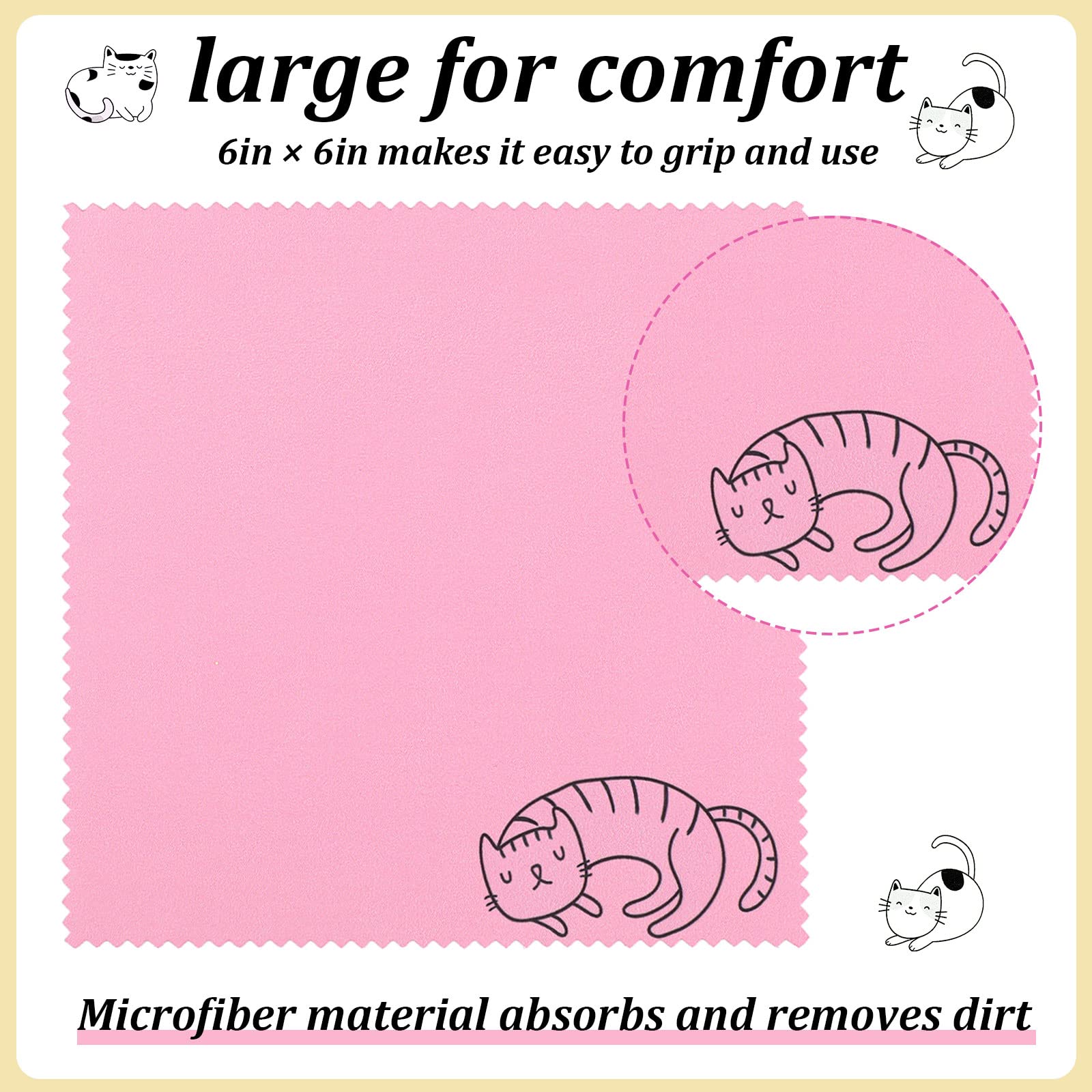 20 Pcs Microfiber Cleaning Cloth Cute Kitty Cat Design Microfiber Cloth Gift Soft Multicolor Glasses Cleaner for Eyeglasses Camera Lens Cell Phone Screens Glasses