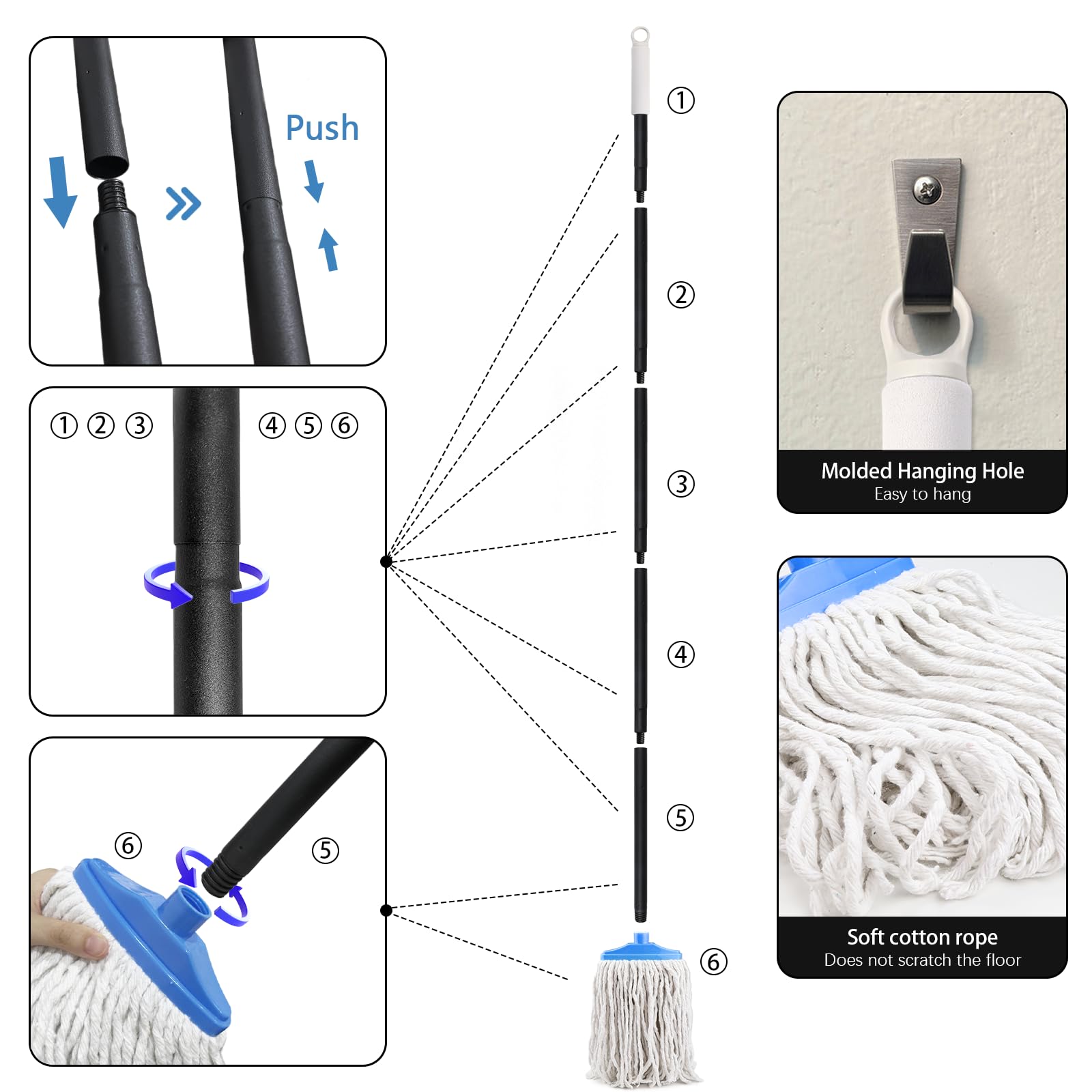 Indoor Cotton Mops for Floor Cleaning