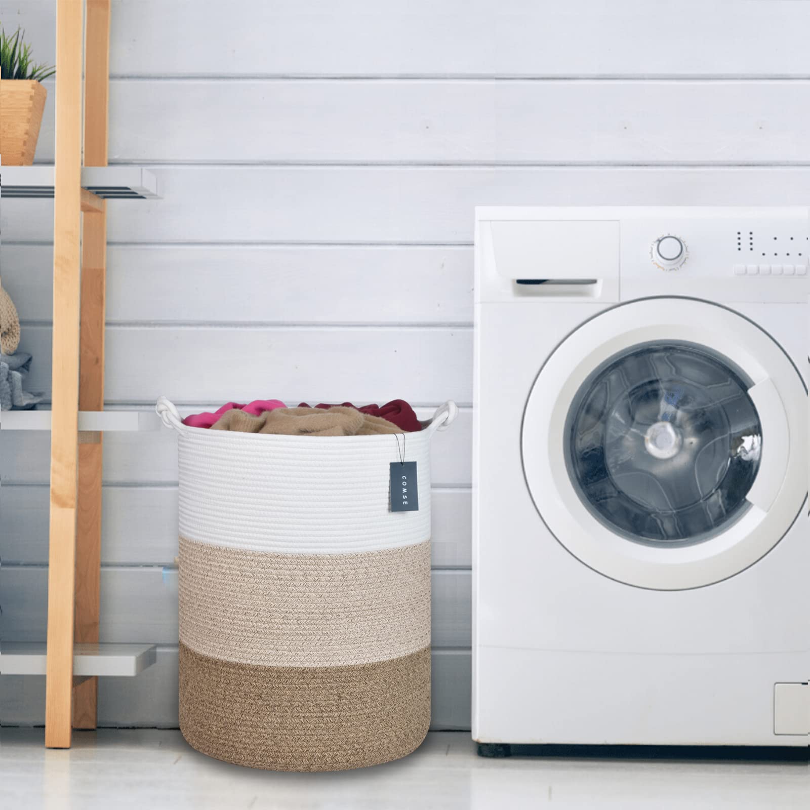 Tall Woven Blanket & Laundry Basket
