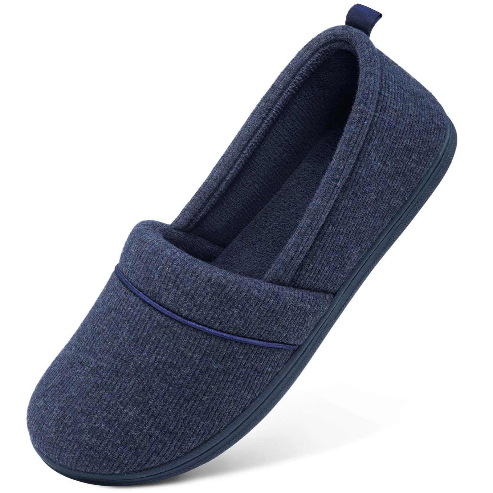 Women's Comfy Loafer Slippers House Shoes Navy Blue