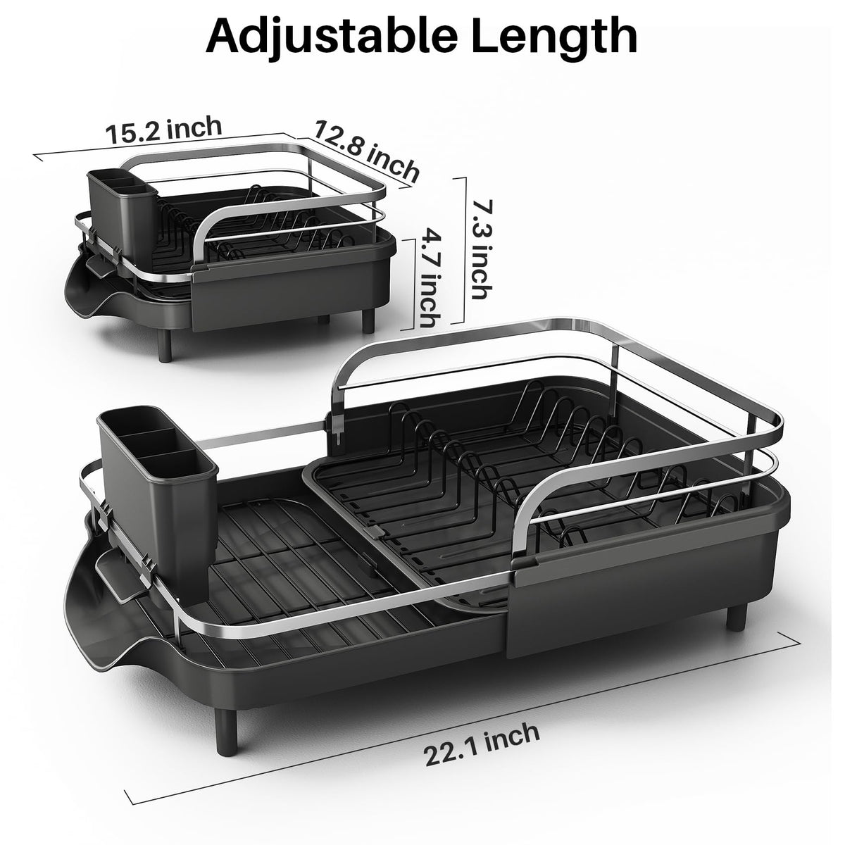 Expandable Dish Drying Rack for Kitchen Counter