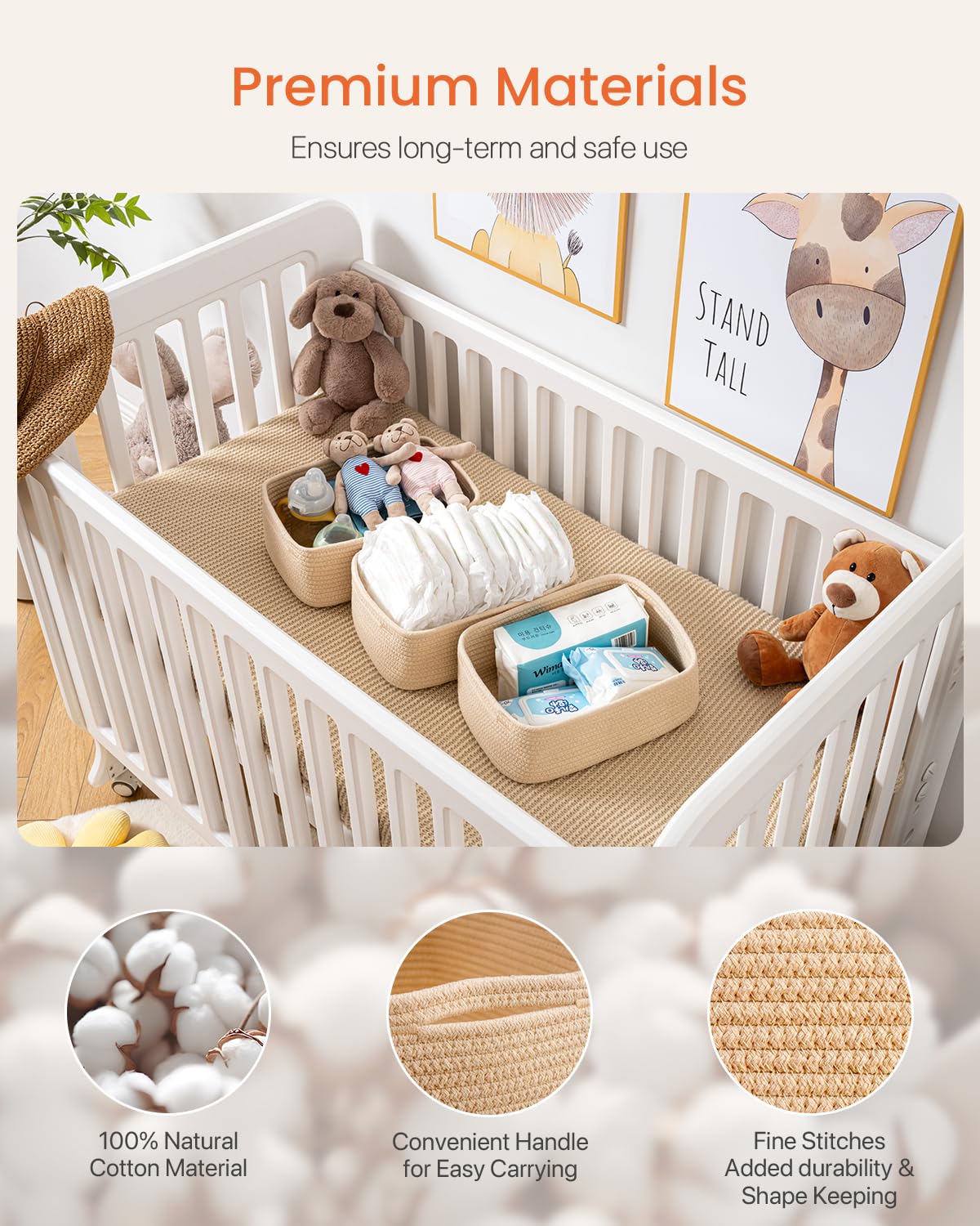 Small Woven Storage Basket for Organizing (3 Count)
