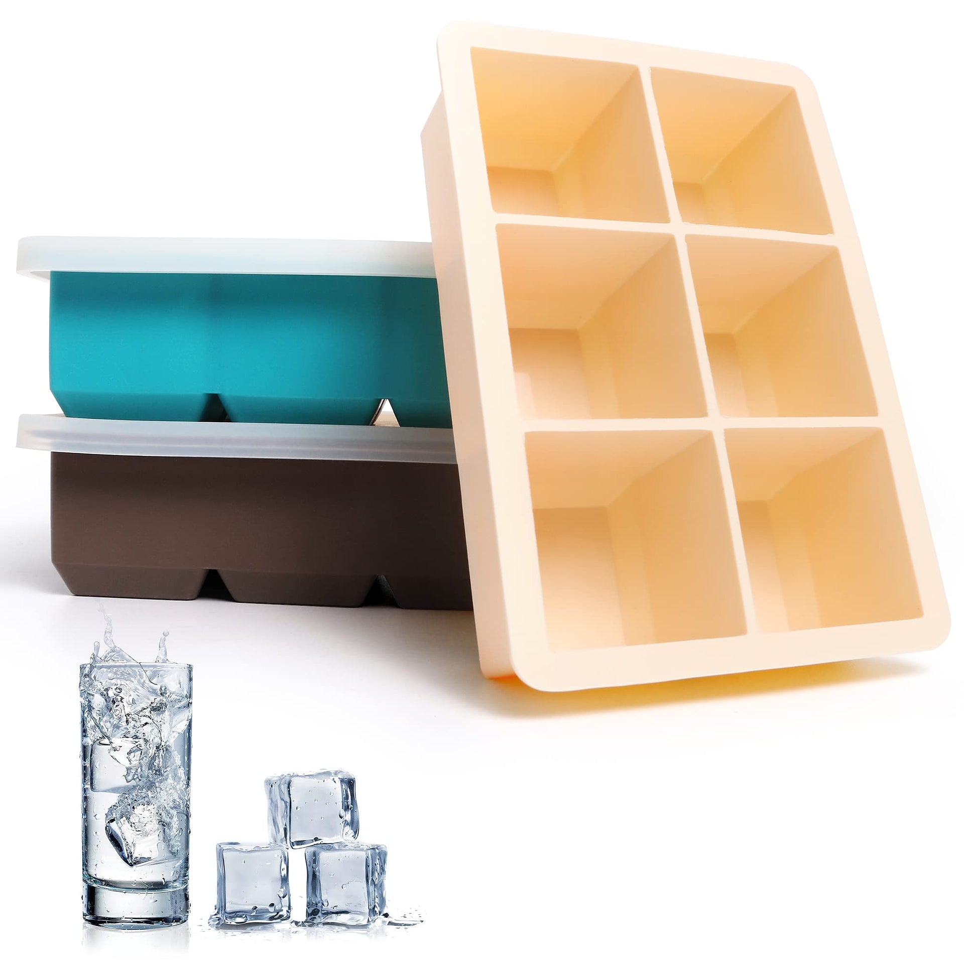 Silicone Ice Cube Trays 3 Pack (3 Count)