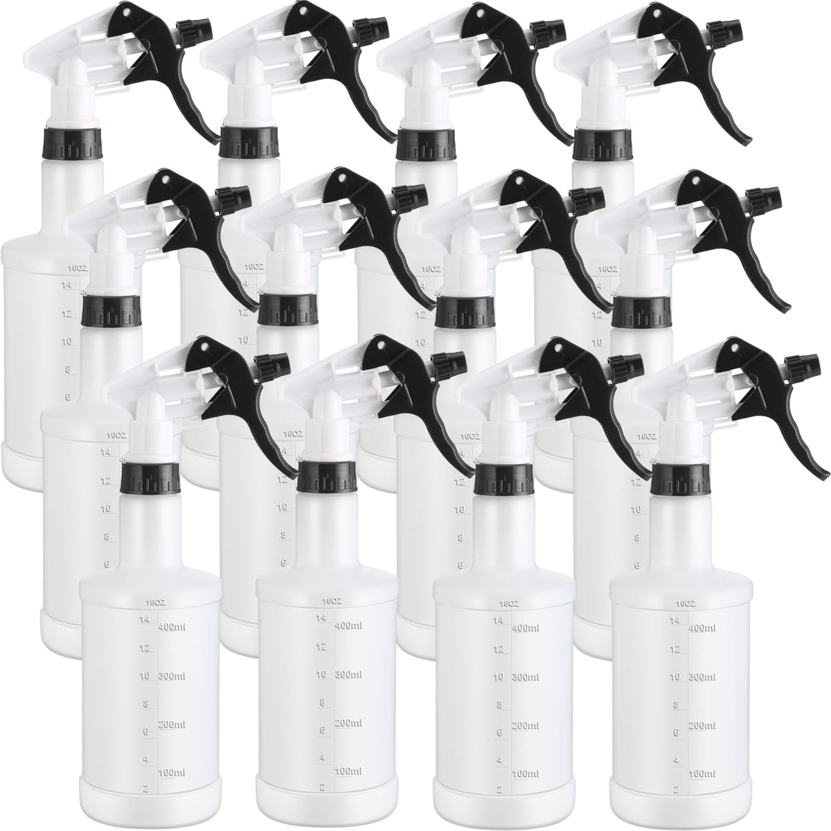 12 Pcs 16 Oz Plastic Spray Bottles (12 Count)
