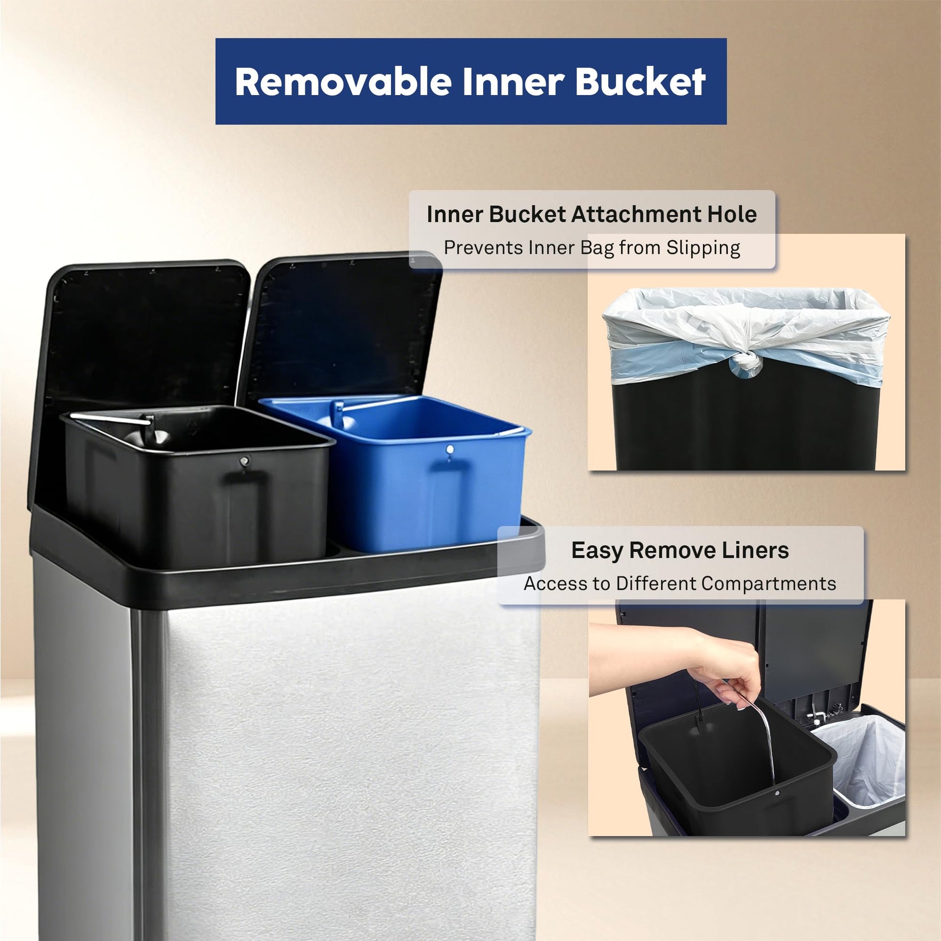 Dual Trash Can (2 Count)