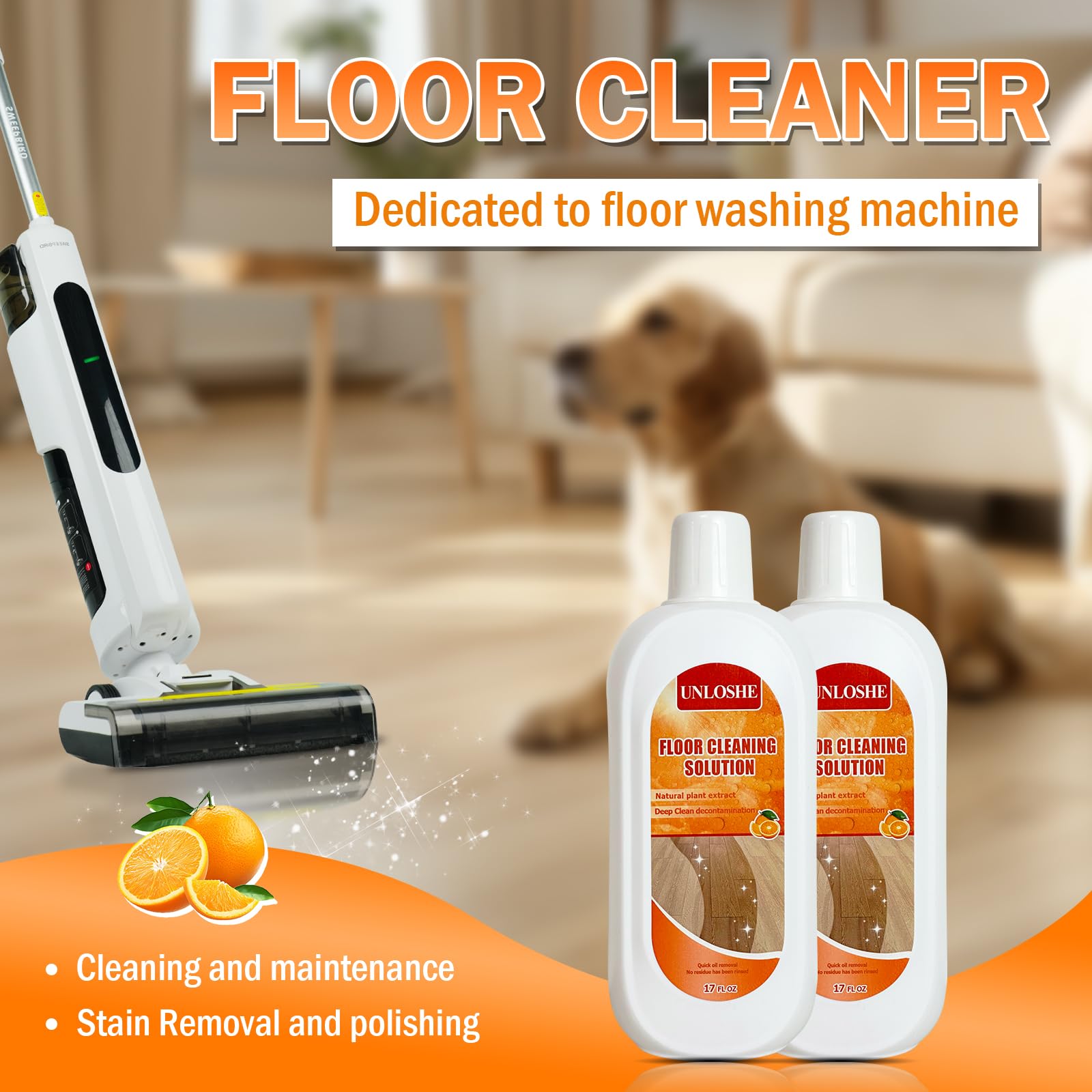 Floor Cleaning Solution for Robot Vacuum Mops (34 Fl Oz)