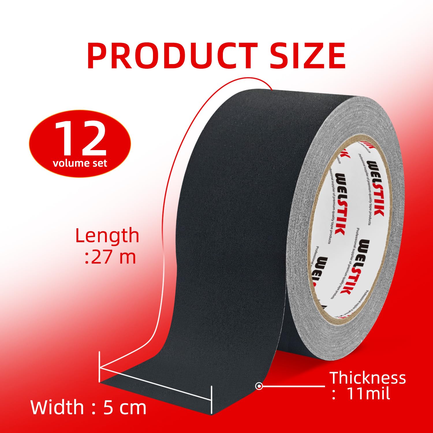 2" x 30 Yards Black Gaffers Tape 12 Pack