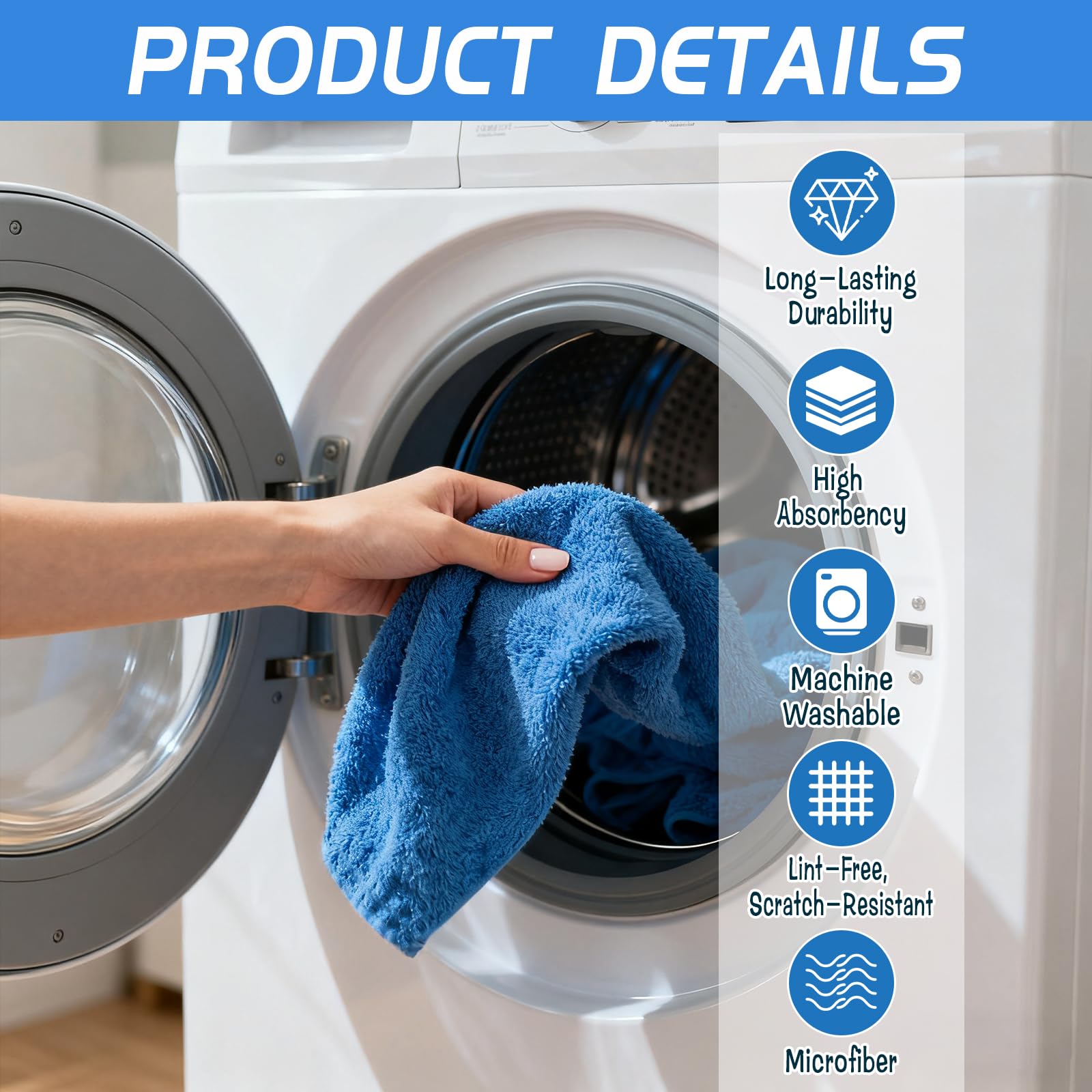 6 Pack Extra Large Microfiber Cleaning Cloths 20"x30" (6 Count)
