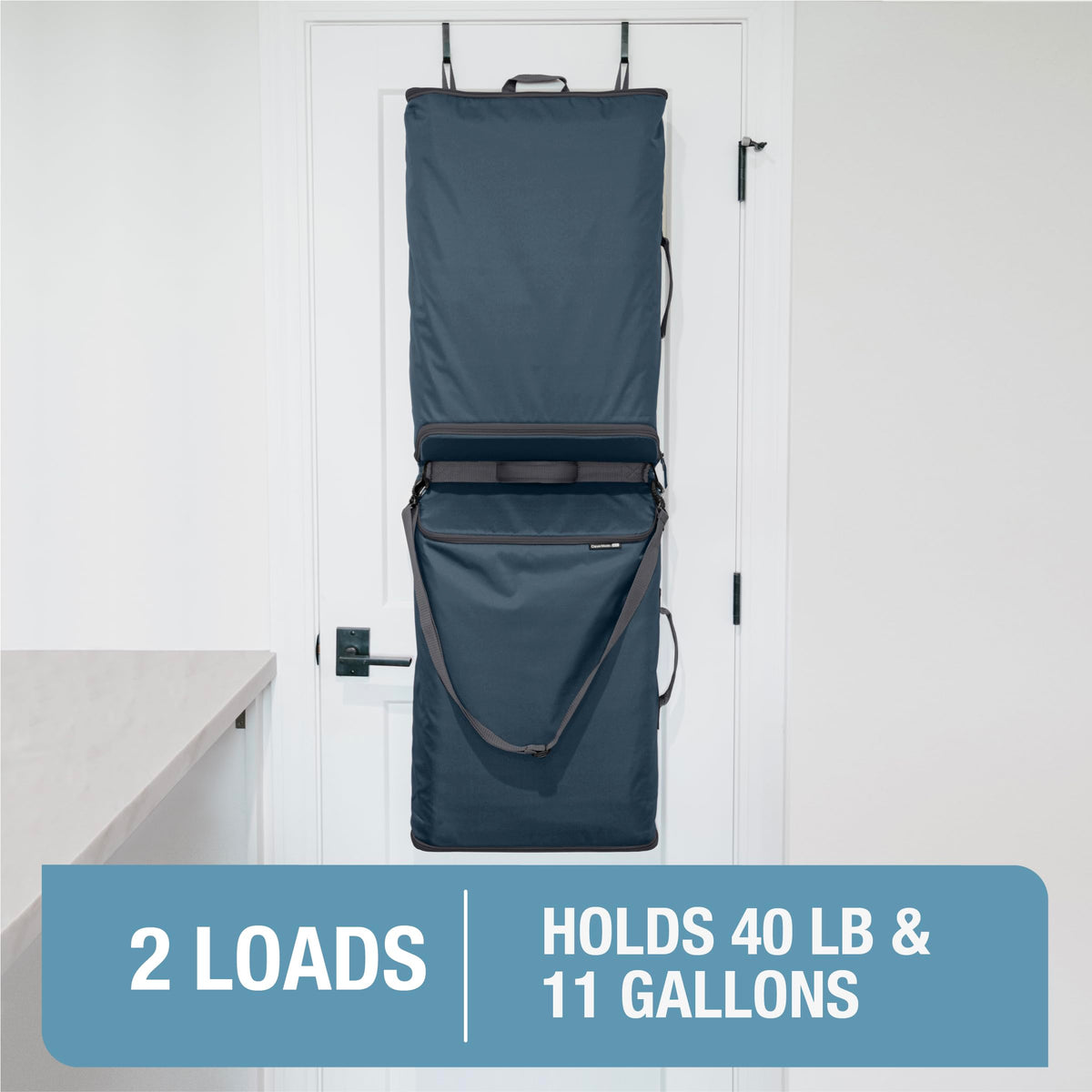Over-the-Door Double Laundry Hamper, 43L Laundry Organizer Ocean