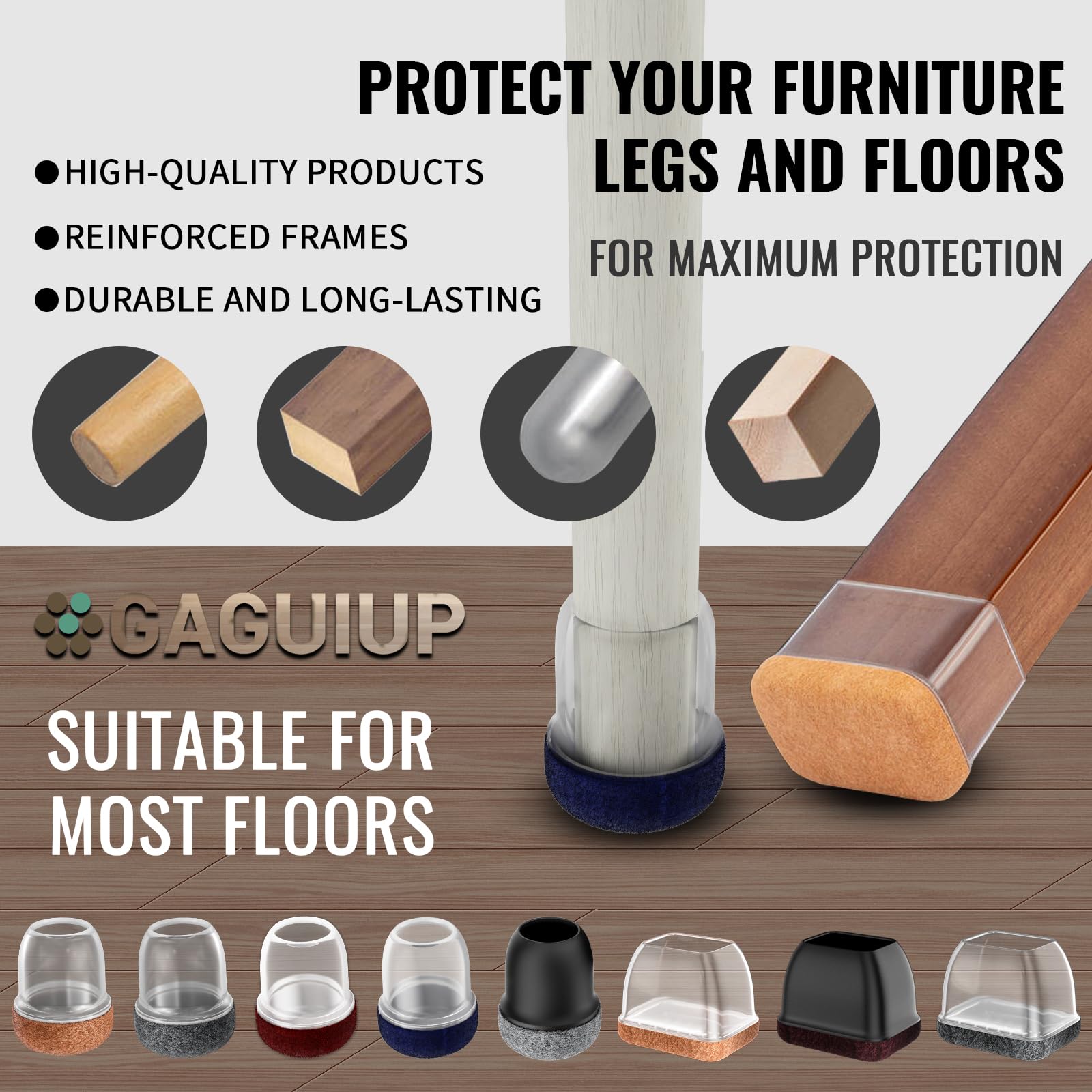 24PCS Silicone Chair Leg Floor Protectors (24 Count)