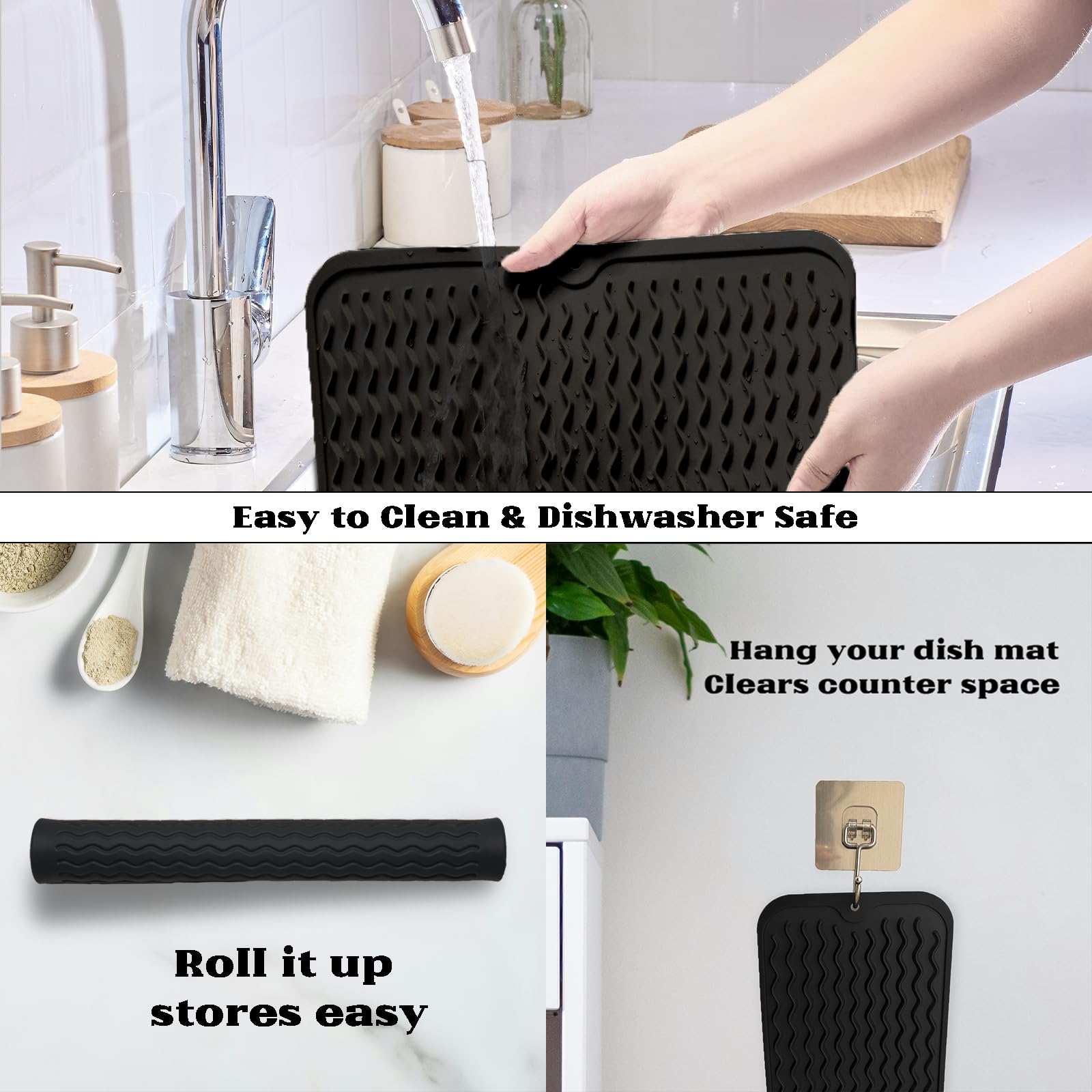 Silicone Dish Drying Mat for Kitchen Counter