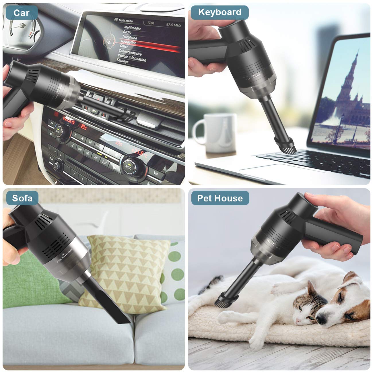 Upgrade] Mini Vacuum Cordless Vacuum Keyboard Cleaner Rechargeable