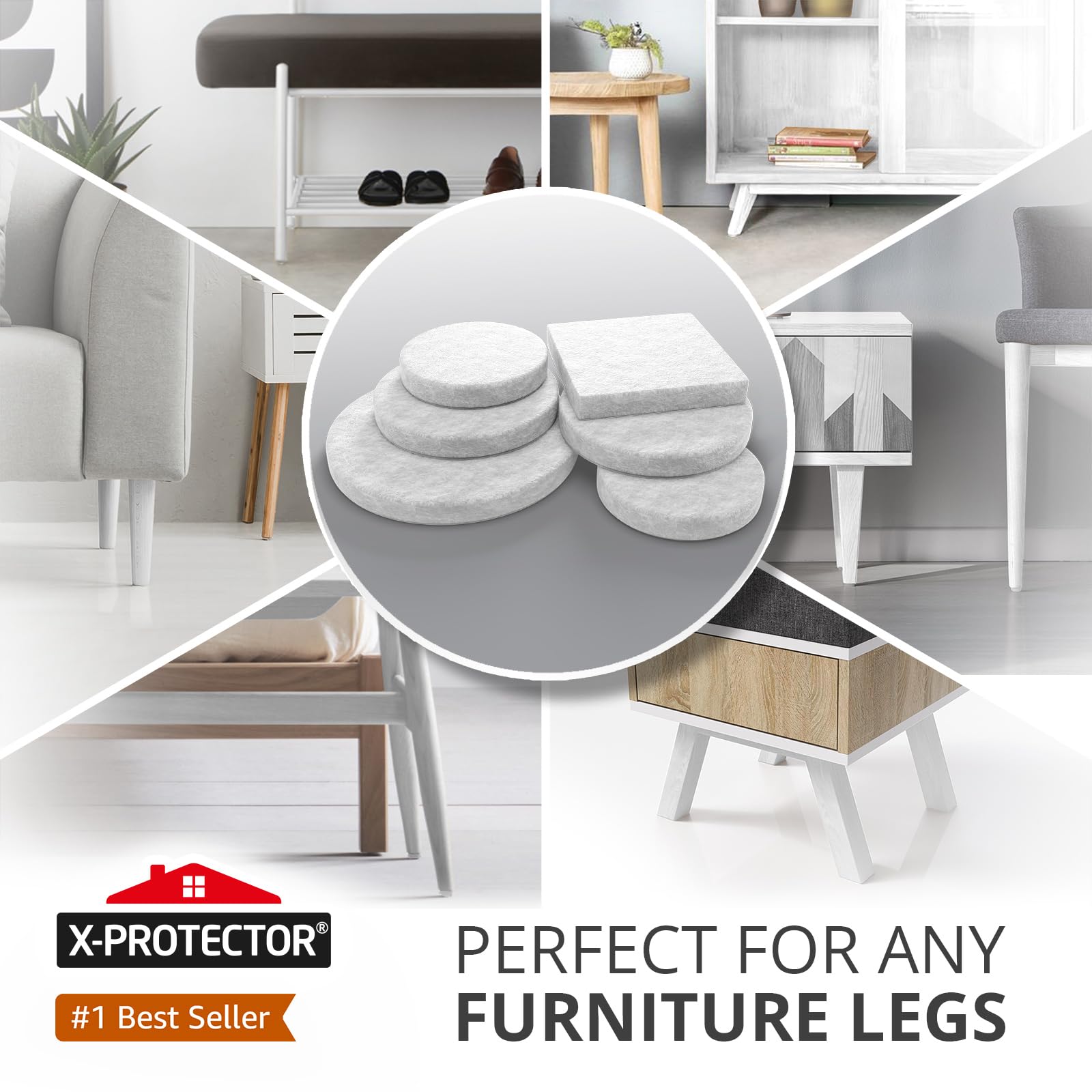 357 PCS White Felt Furniture Pads X (357 Count)