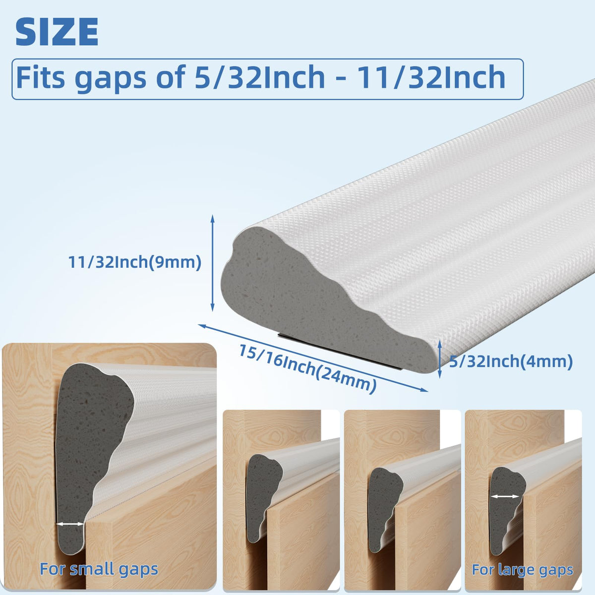 Wedge Shape Window Weather Stripping Door Frame Seal 118” White