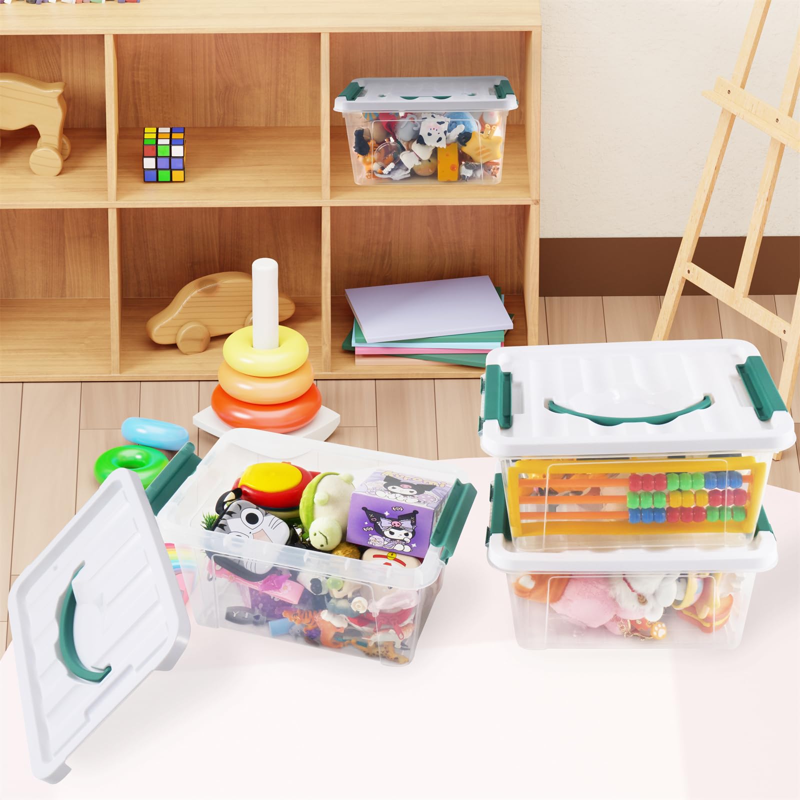 6 Quart Plastic Stackable Storage Latch Bins (6 Count)