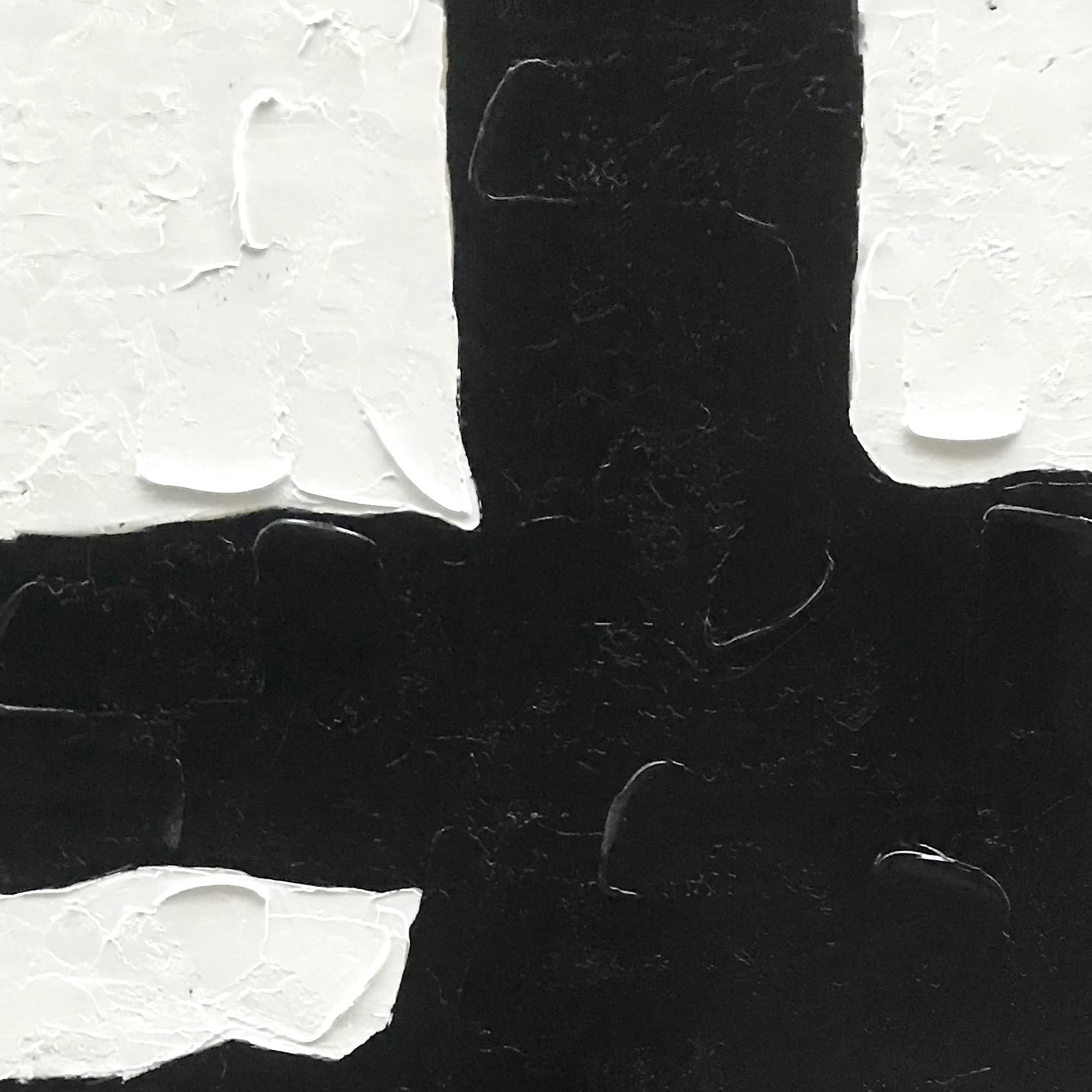 Art Hand drawn minimalist black and white abstract art oil painting