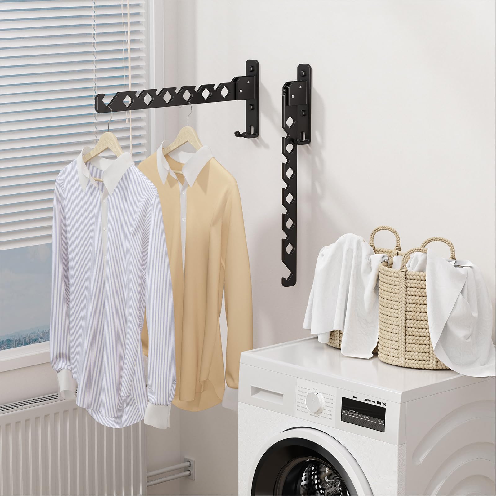 Wall Mounted Clothes Drying Rack (2 Count)
