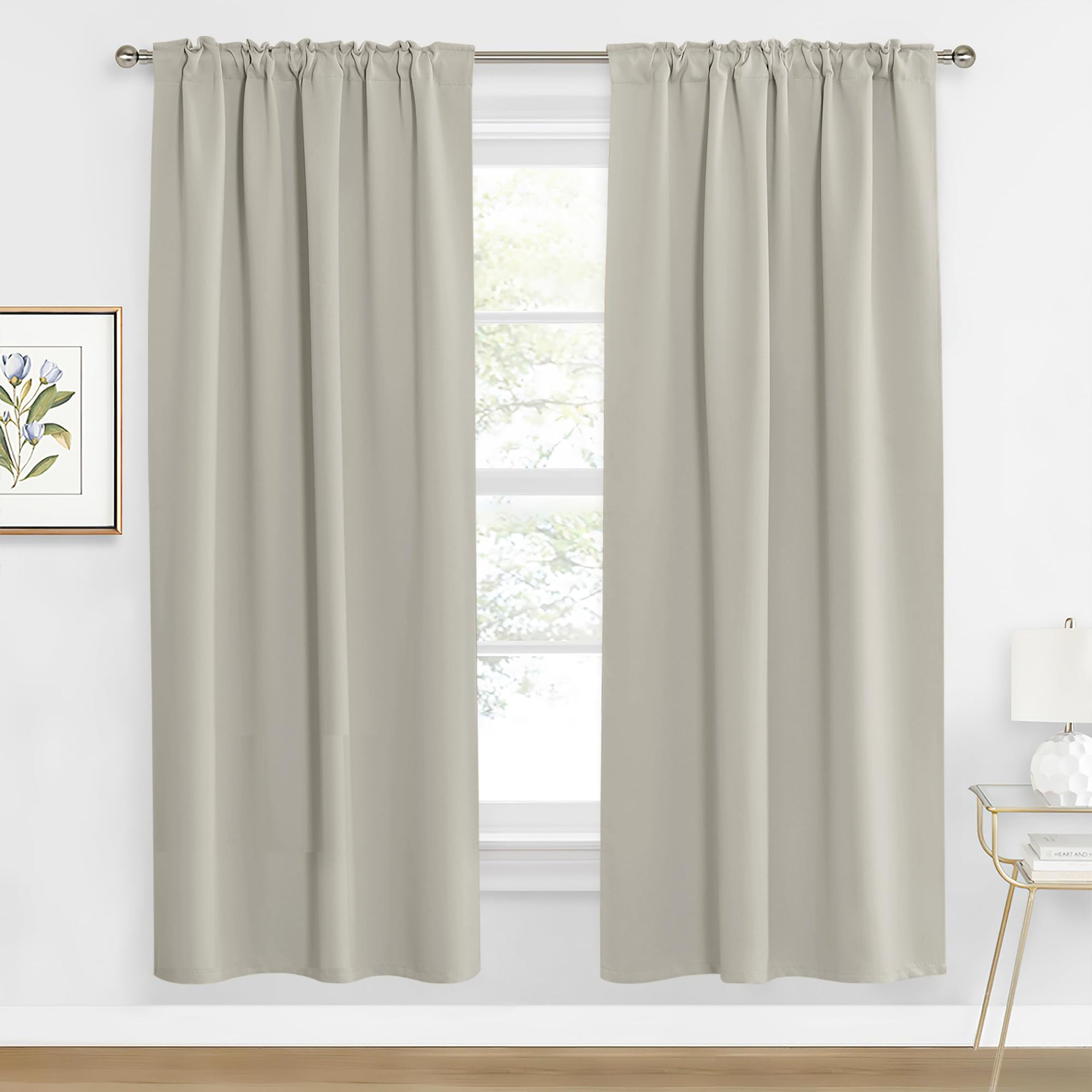 Curtains 80 inches Long for Bedroom Living Dining Room (2 Count)