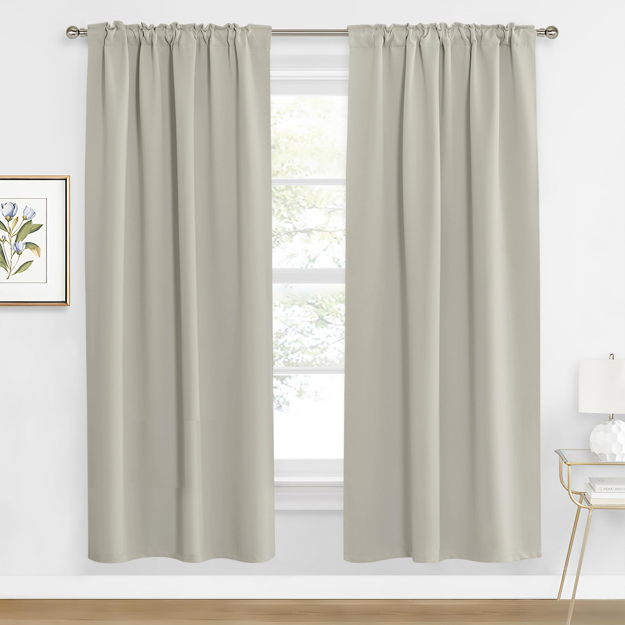 Curtains 80 inches Long for Bedroom Living Dining Room (2 Count)