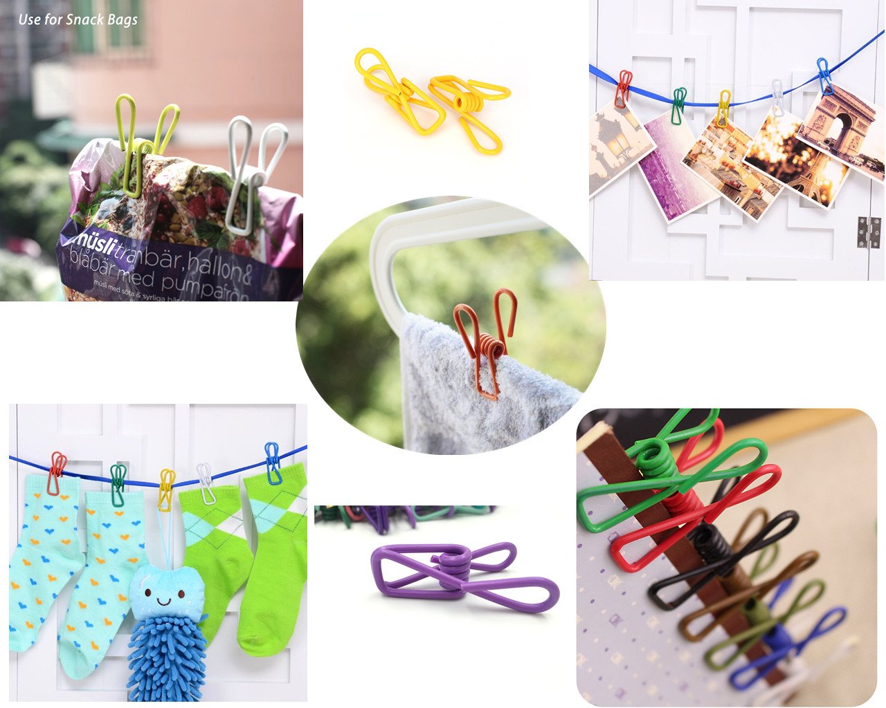 30 Pcs 2 Inch 10 Different Random Colors Chip Clips (30 Count)