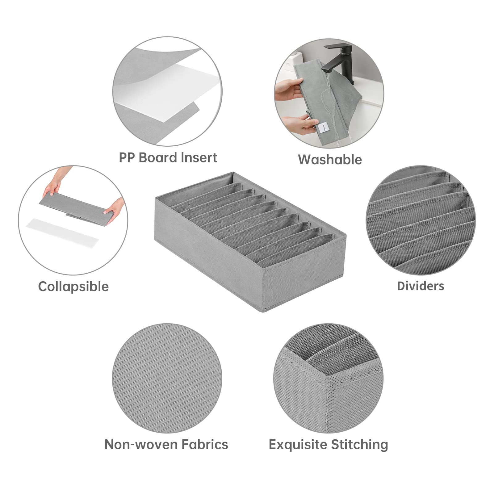 4 Packs T shirt Drawer Organizers for Clothing (4 Count)