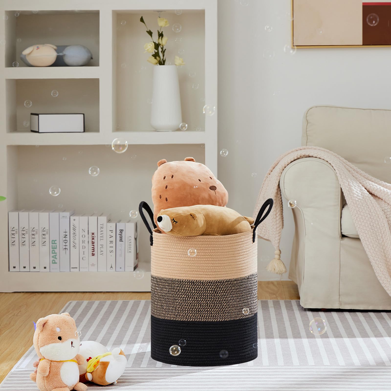 53L Tall Woven Laundry Basket Hamper