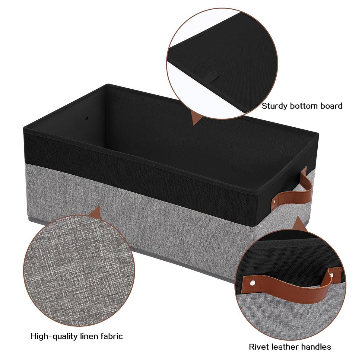 3 Pack Large Capacity Storage Bins Closet Organizer for Shelves (3 Count)