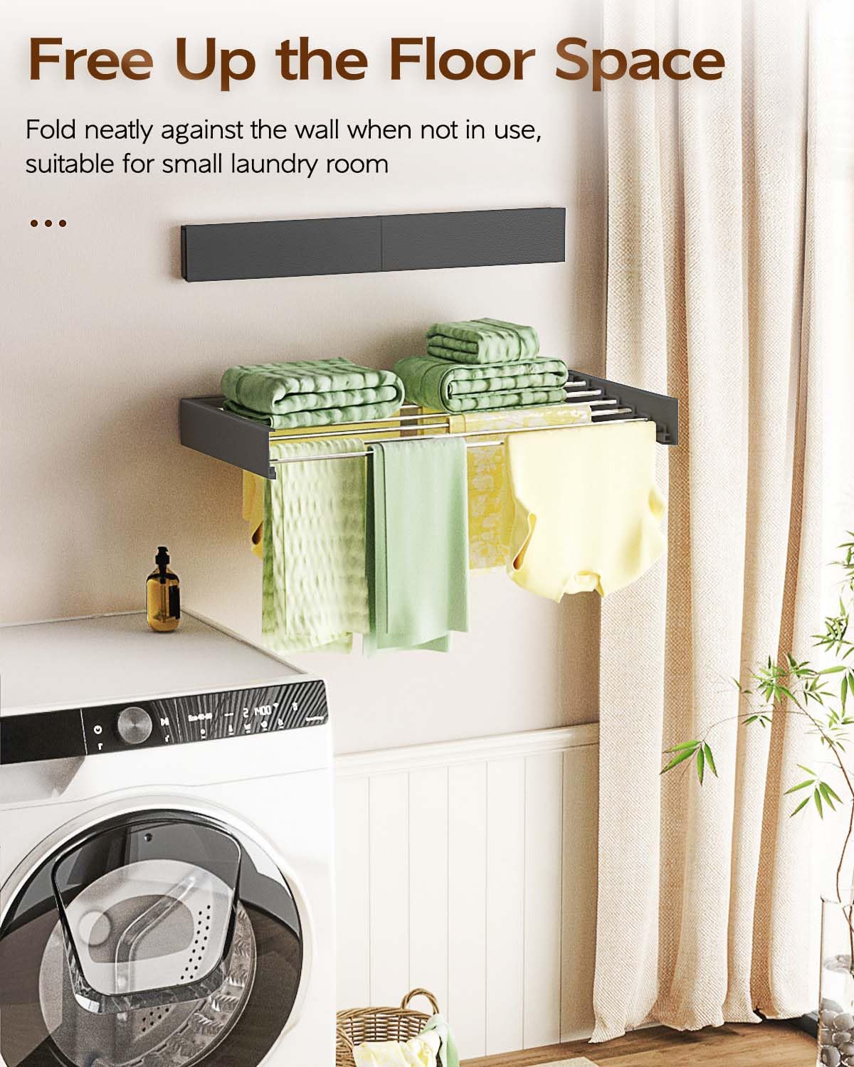Wall Mounted Clothes Drying Rack 40"