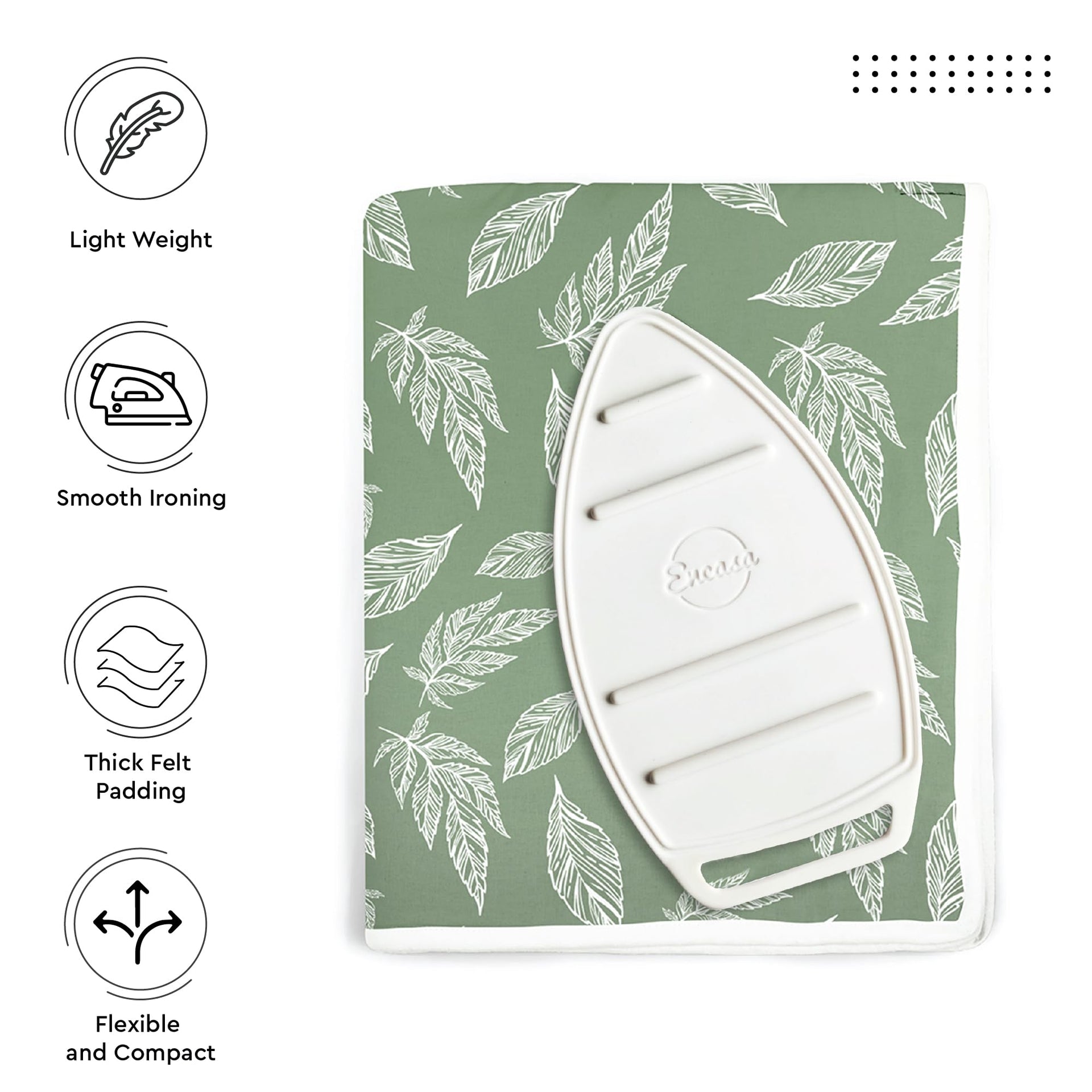 Ironing Mat Heat Resistant Pad 48"x28" Big Leaves Green